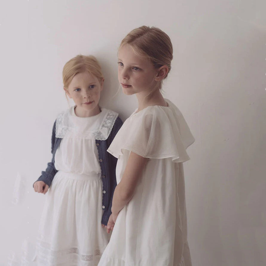 Girls White Cotton Skirt