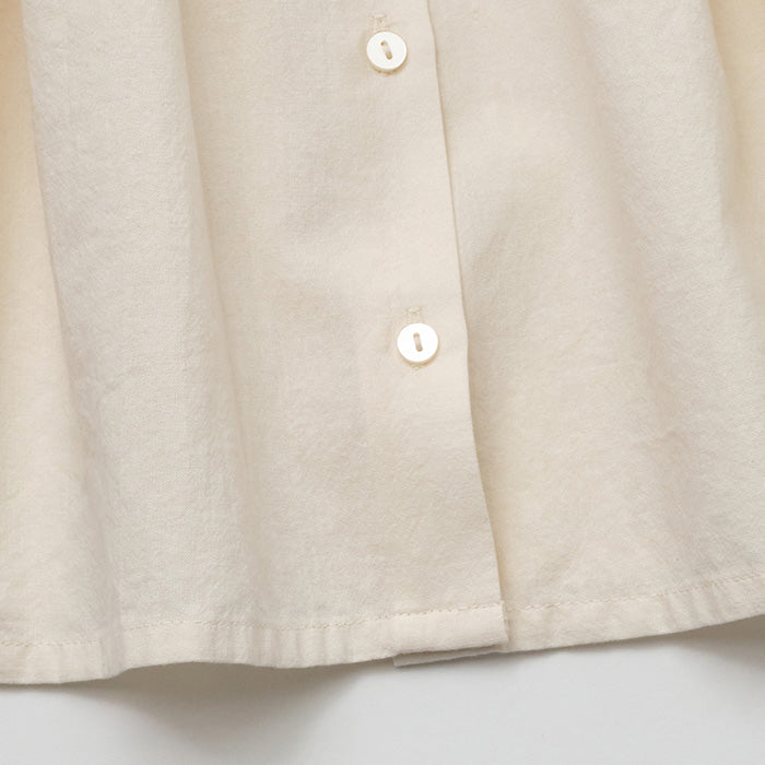 Girls Cream Ruffled Cotton Shirt