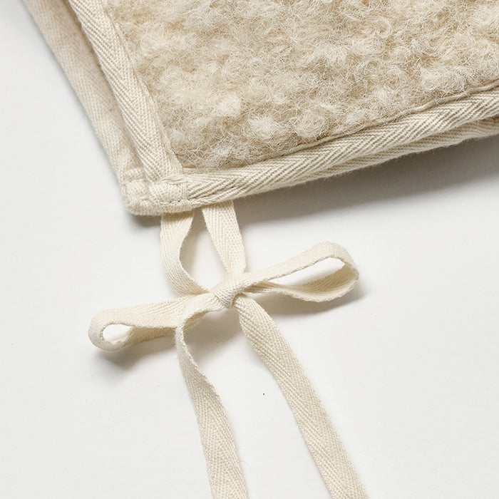 Bonnet bébé fille en polaire Sherpa blanc