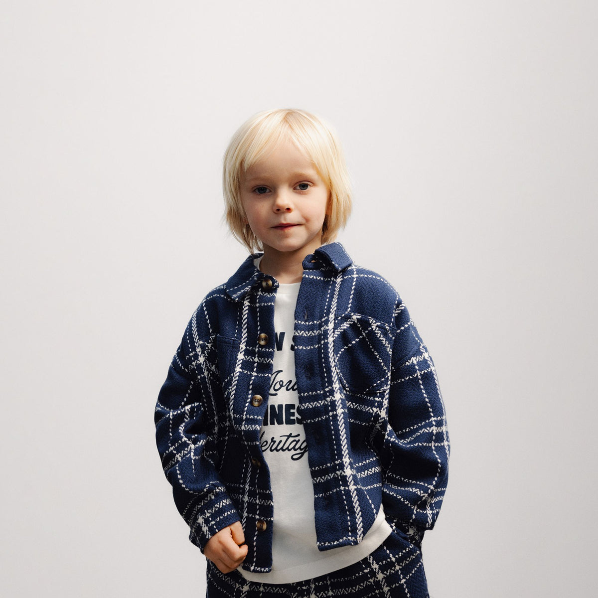 Boys & Girls Blue Check Cotton Shirt