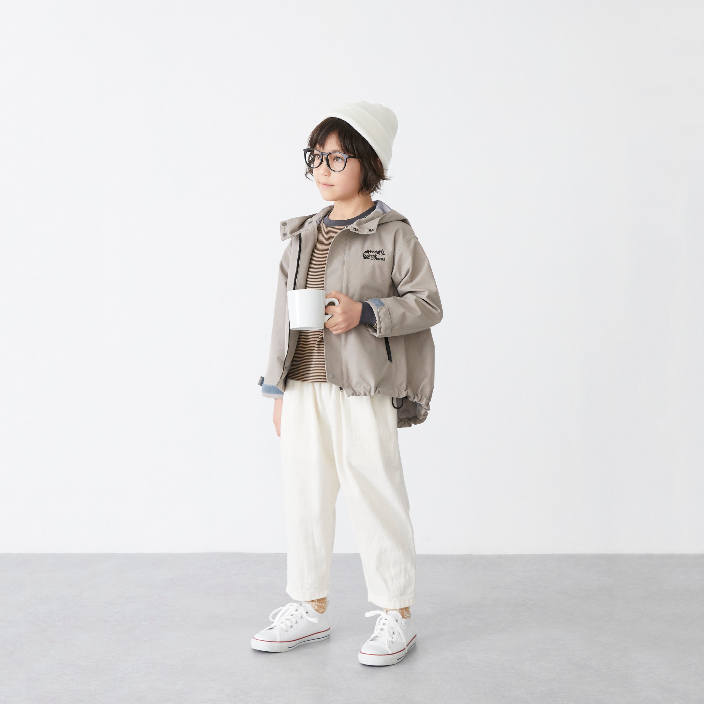 Boys & Girls White Cotton Trousers