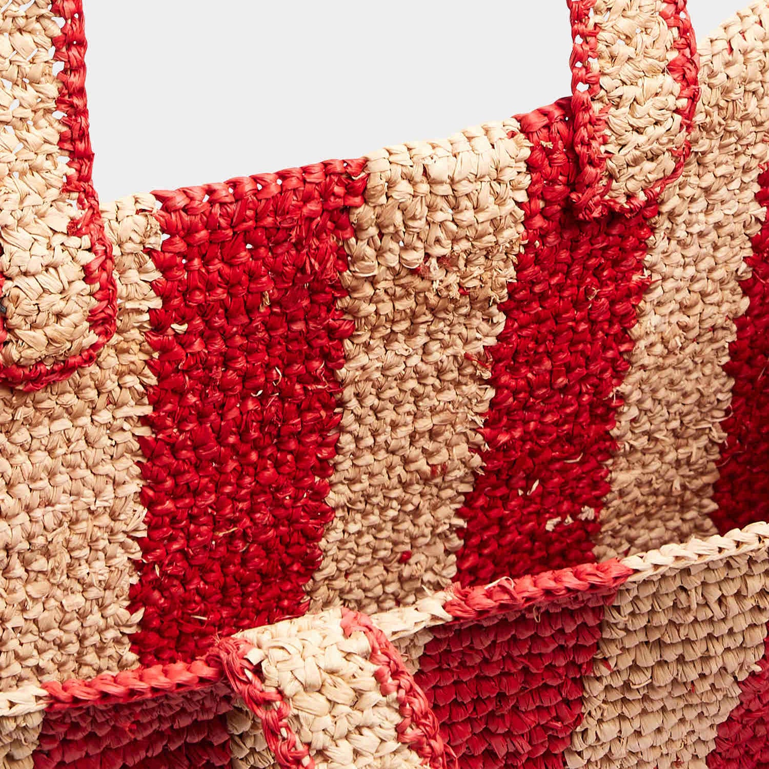 Girls Poppy Stripes Raffia Handbag(24x33x12cm)