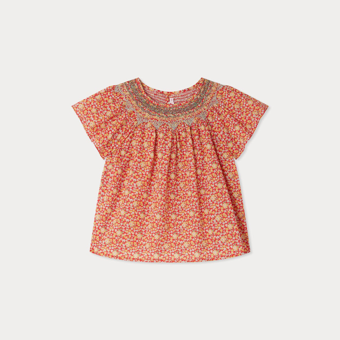 Girls Poppy Floral Cotton Top