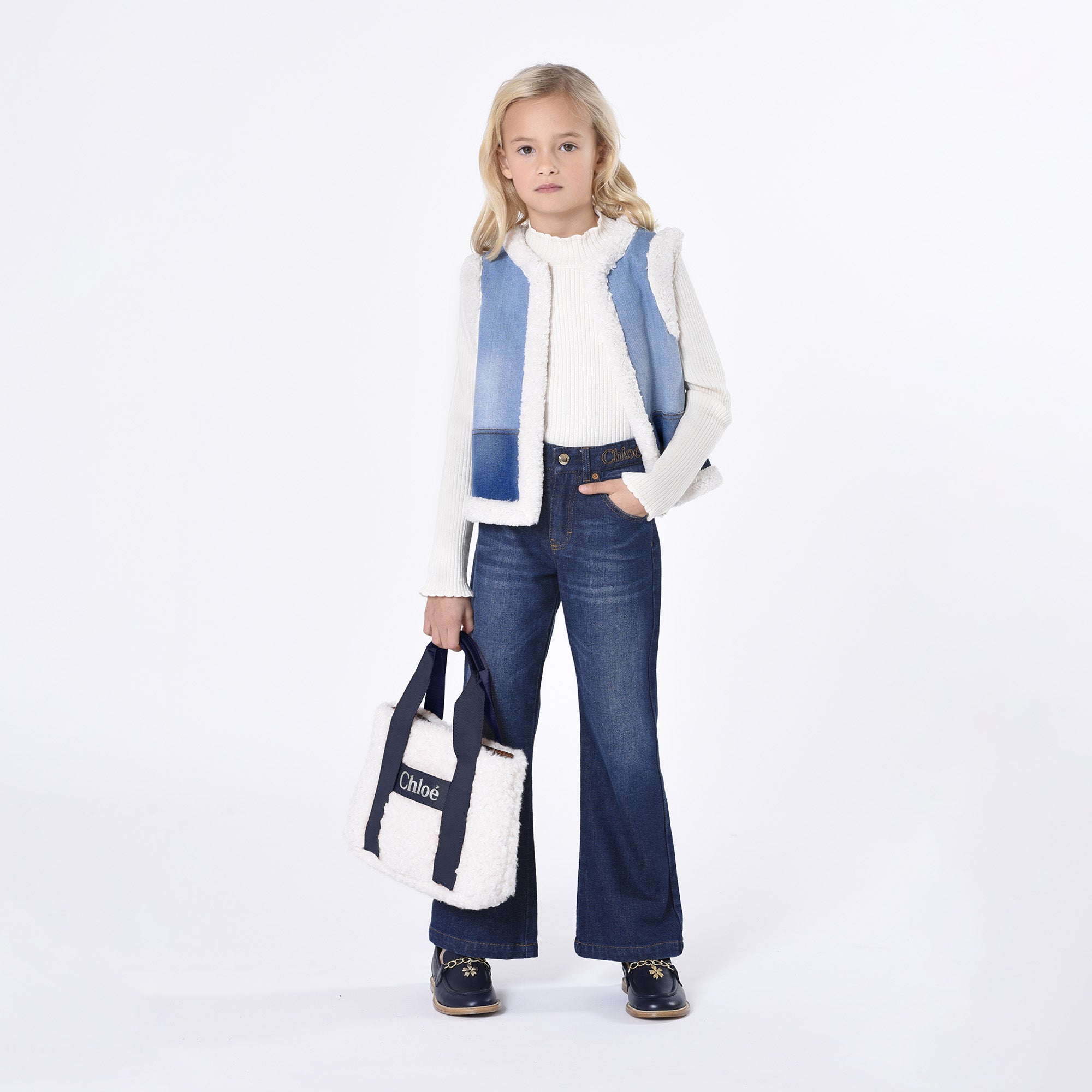 Girls Blue Denim Trousers