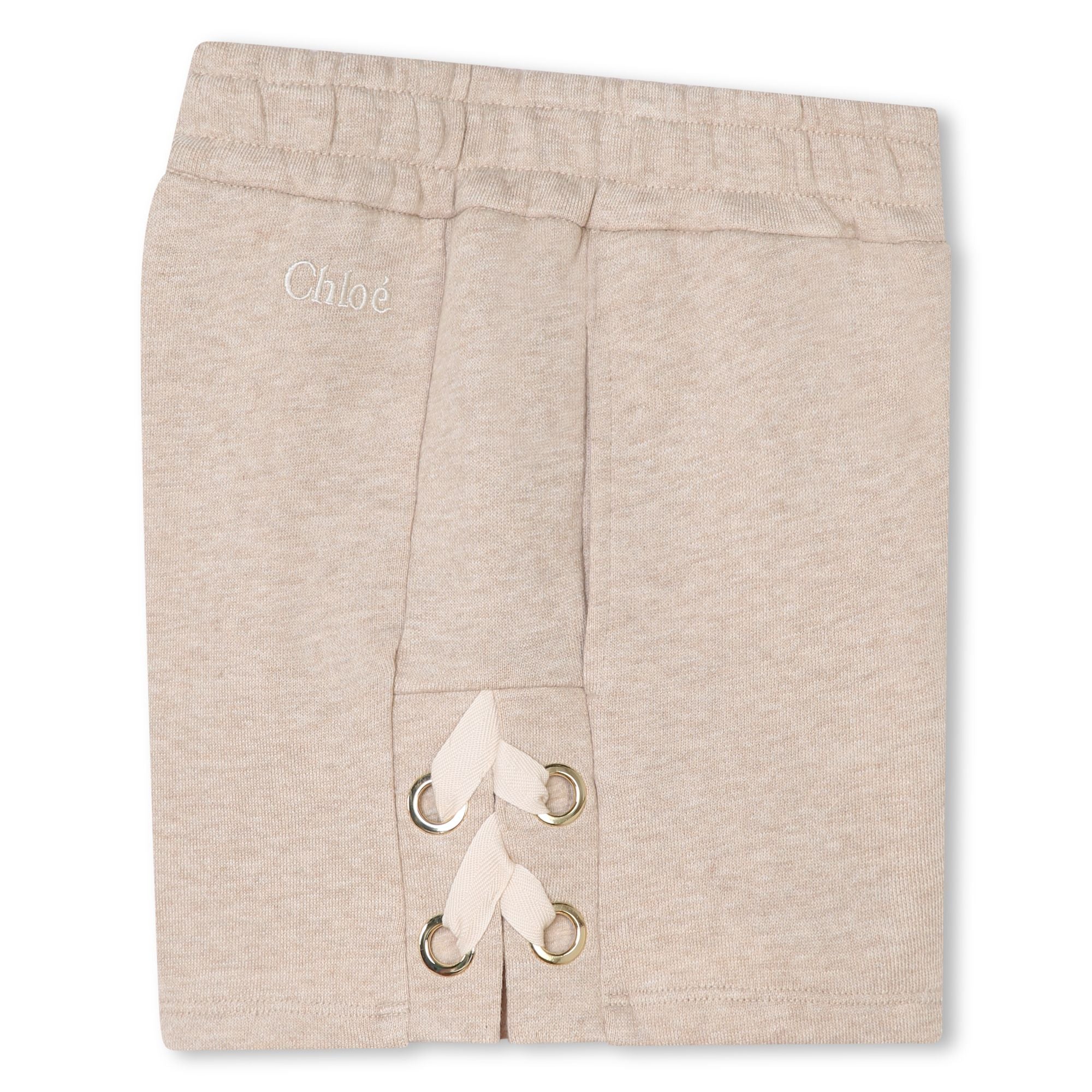 Girls Beige Cotton Shorts