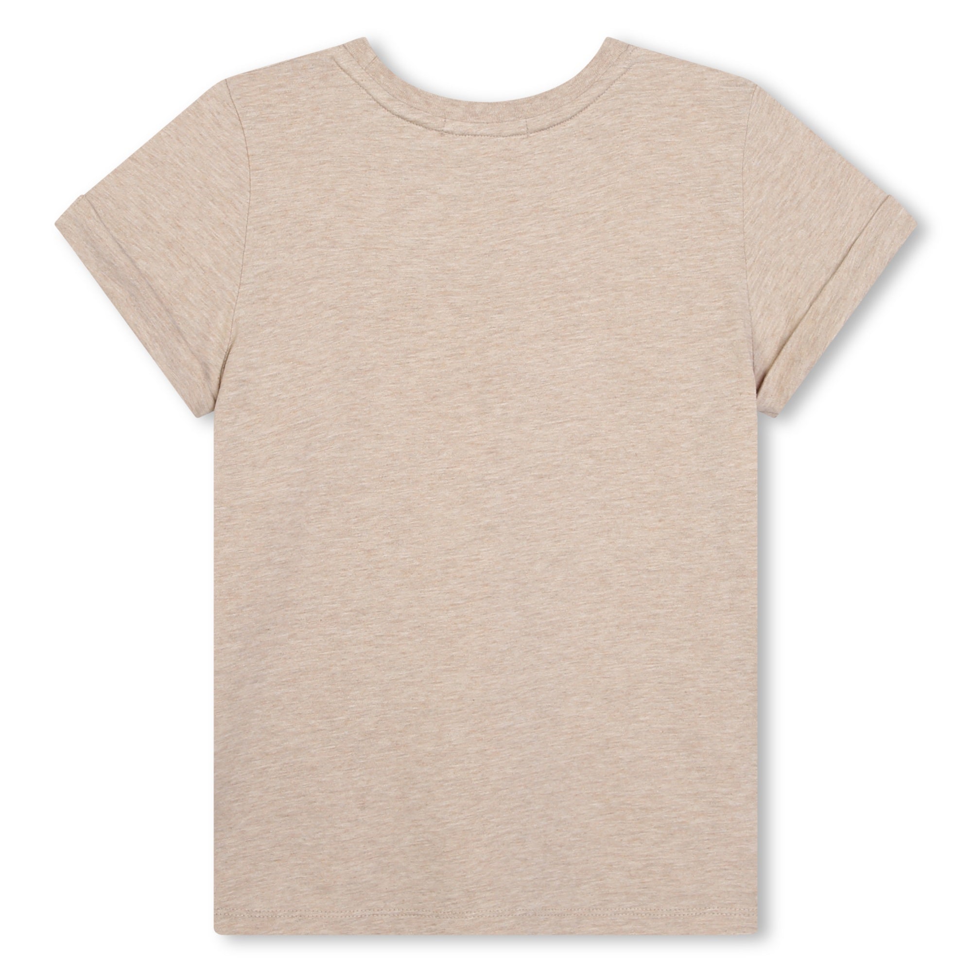 Girls Beige Logo Cotton T-Shirt