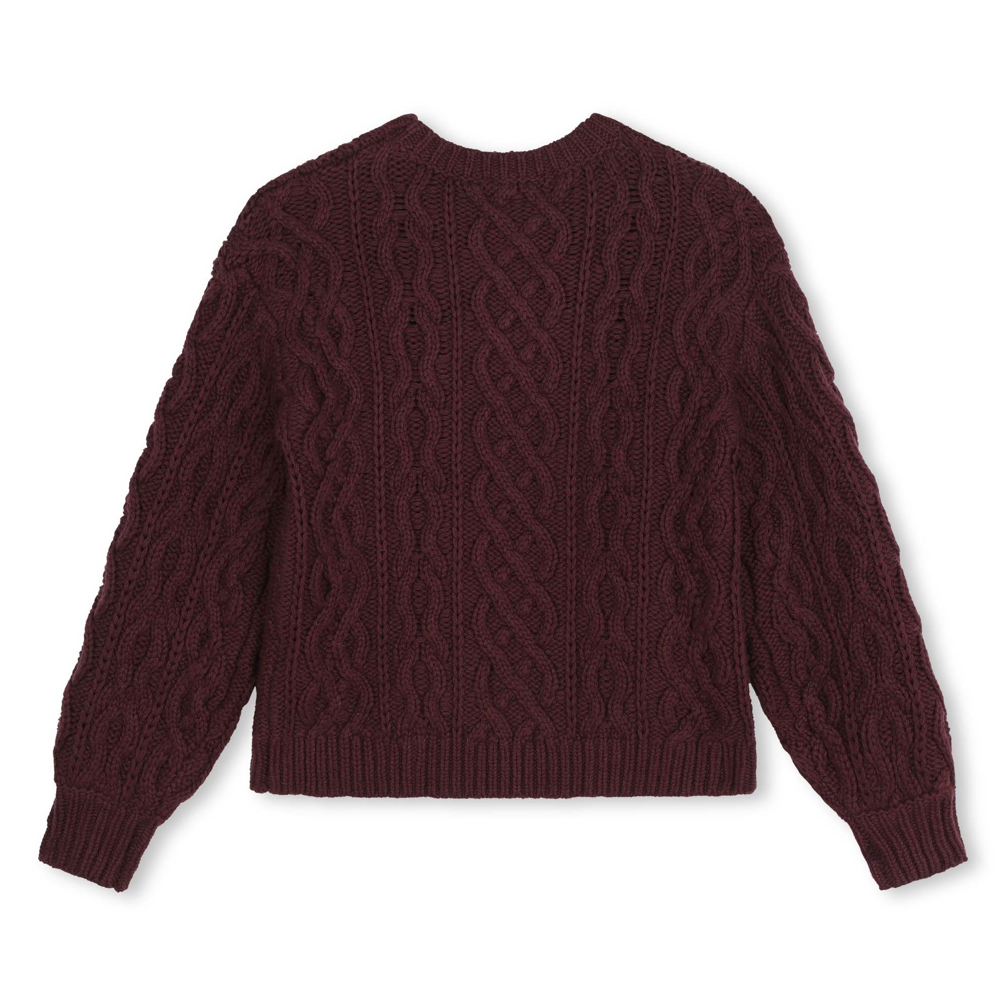 Girls Dark Brown Cotton Sweater