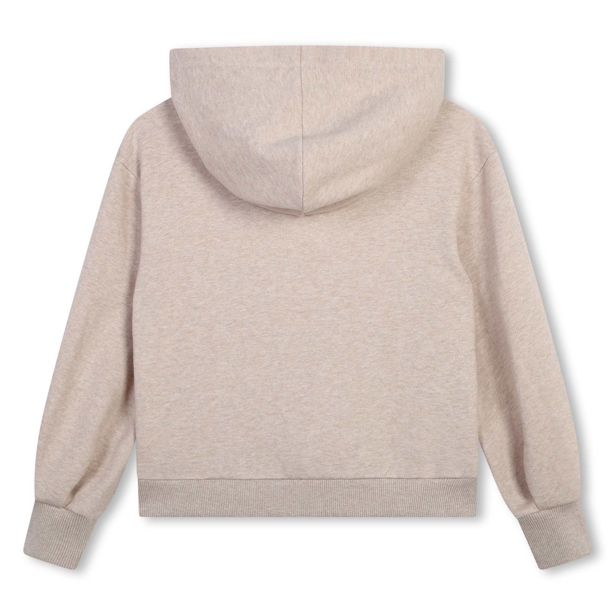 Girls Beige Embroidered Cotton Sweatshirt