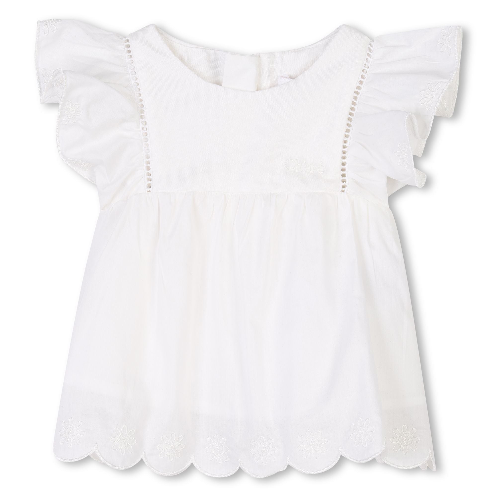 Baby Girls White Ruffled Cotton Set