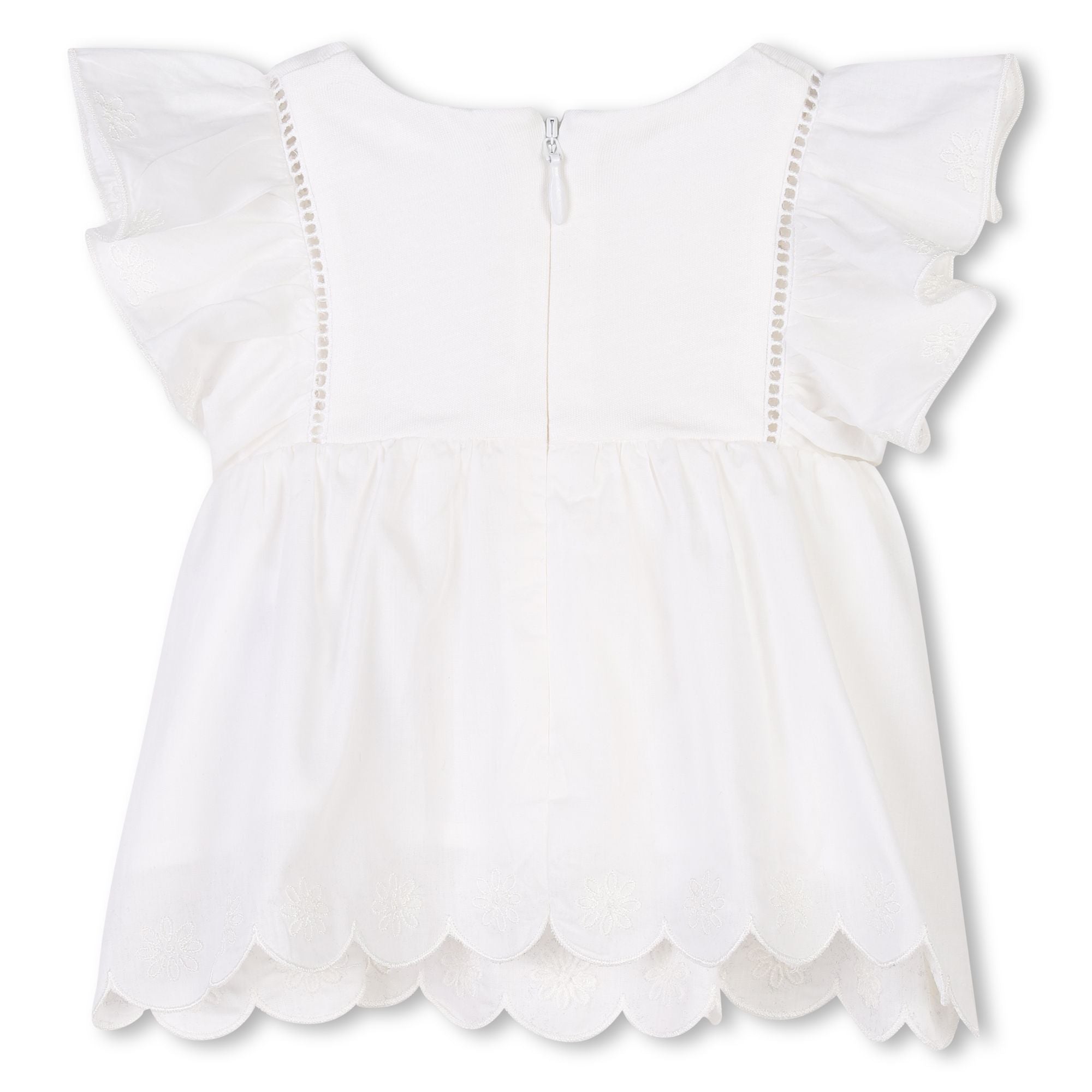 Baby Girls White Ruffled Cotton Set