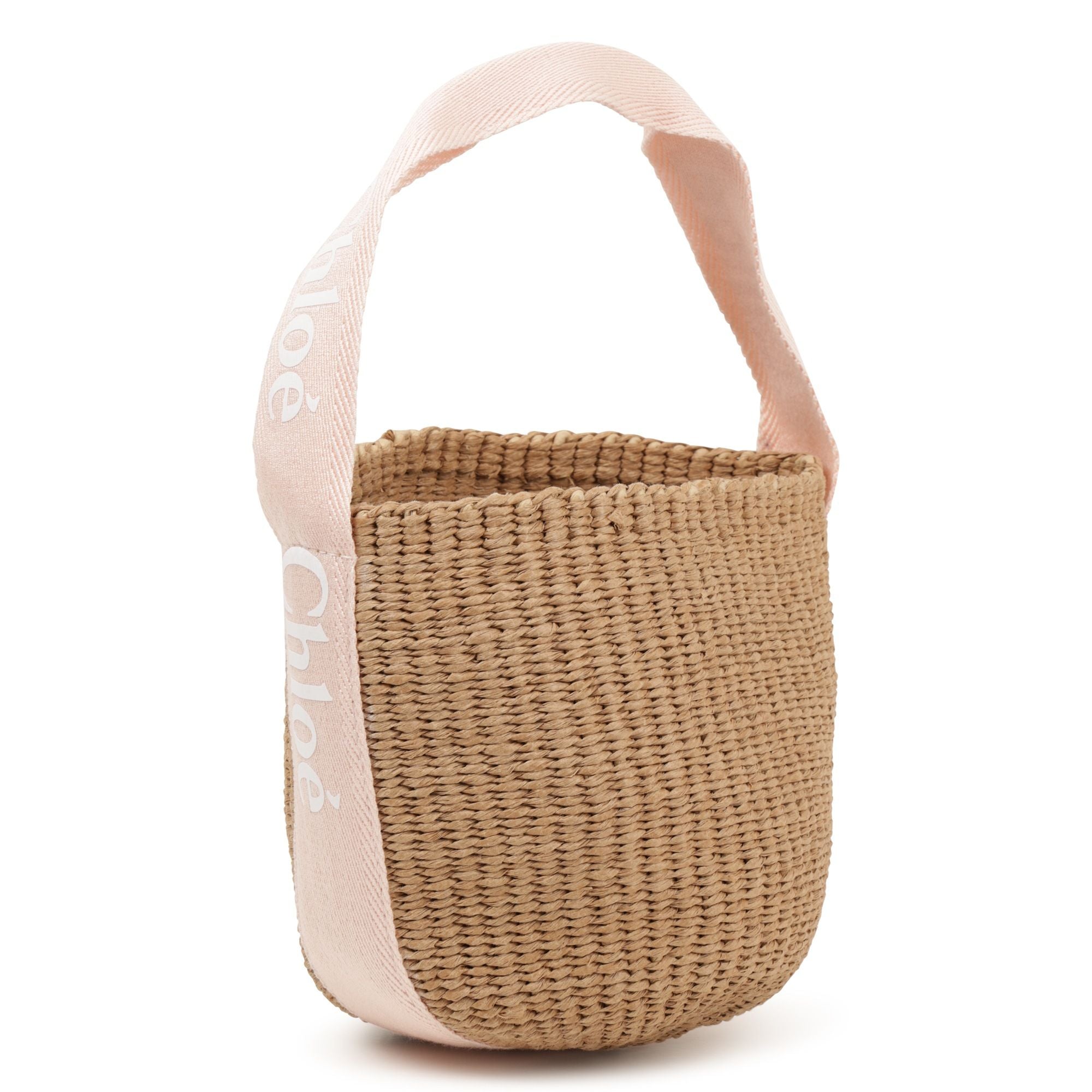 Girls Beige Woven Handbag(L17cmxH18cm)