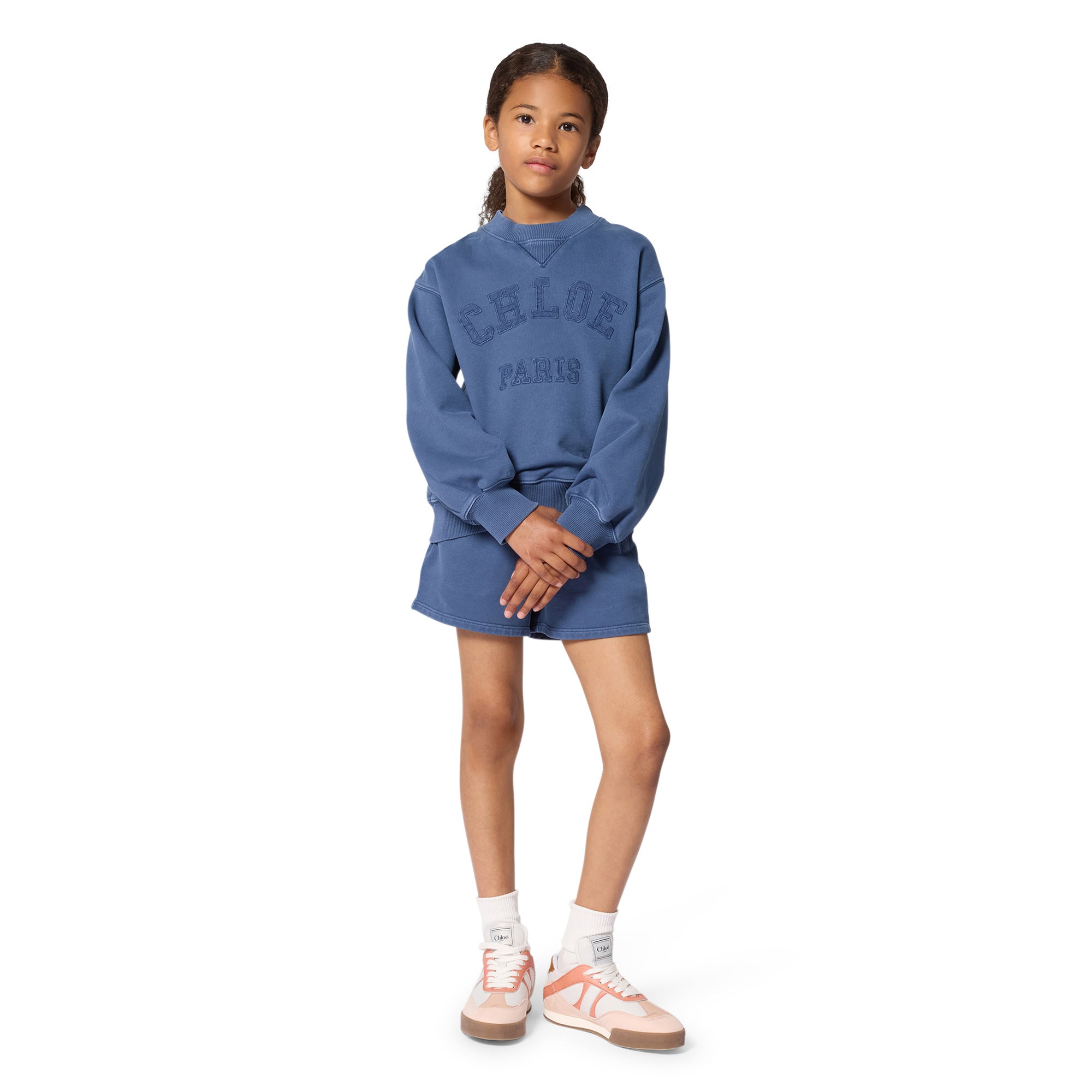 Girls Blue Cotton Shorts