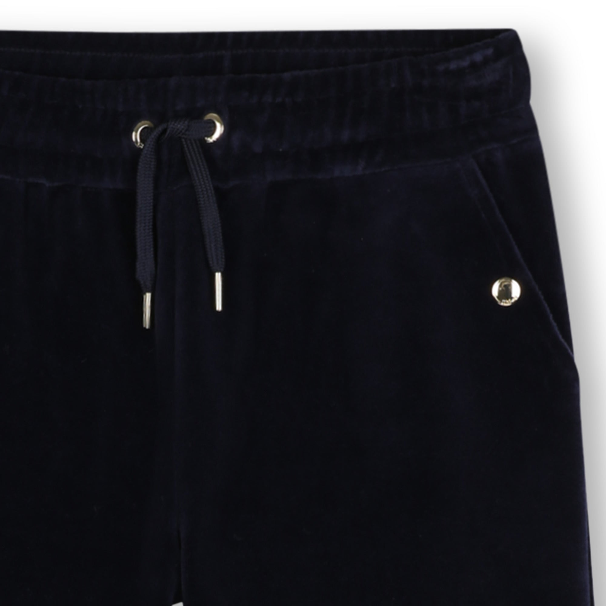 Girls Dark Blue Velvet Trousers