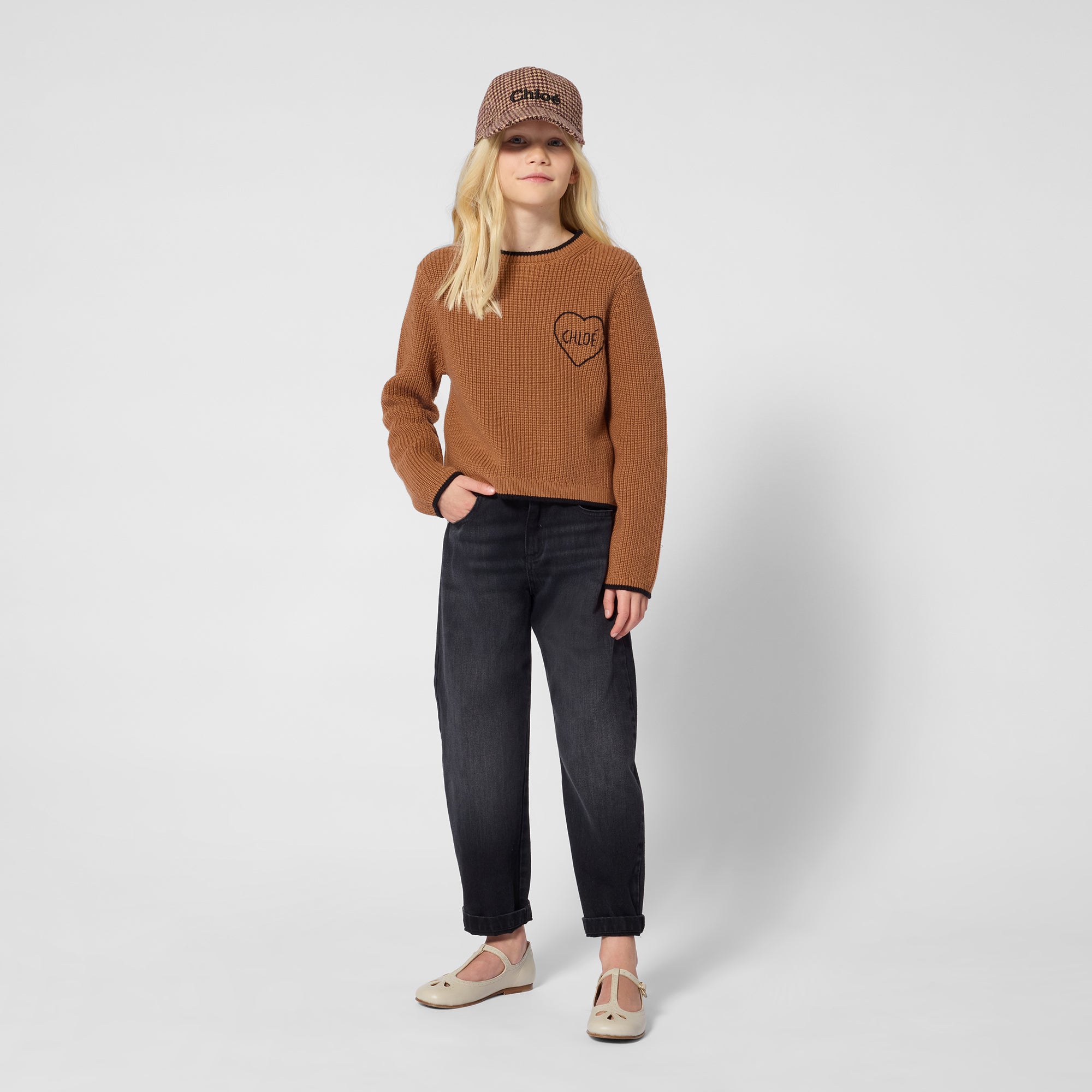 Girls Black Denim Trousers