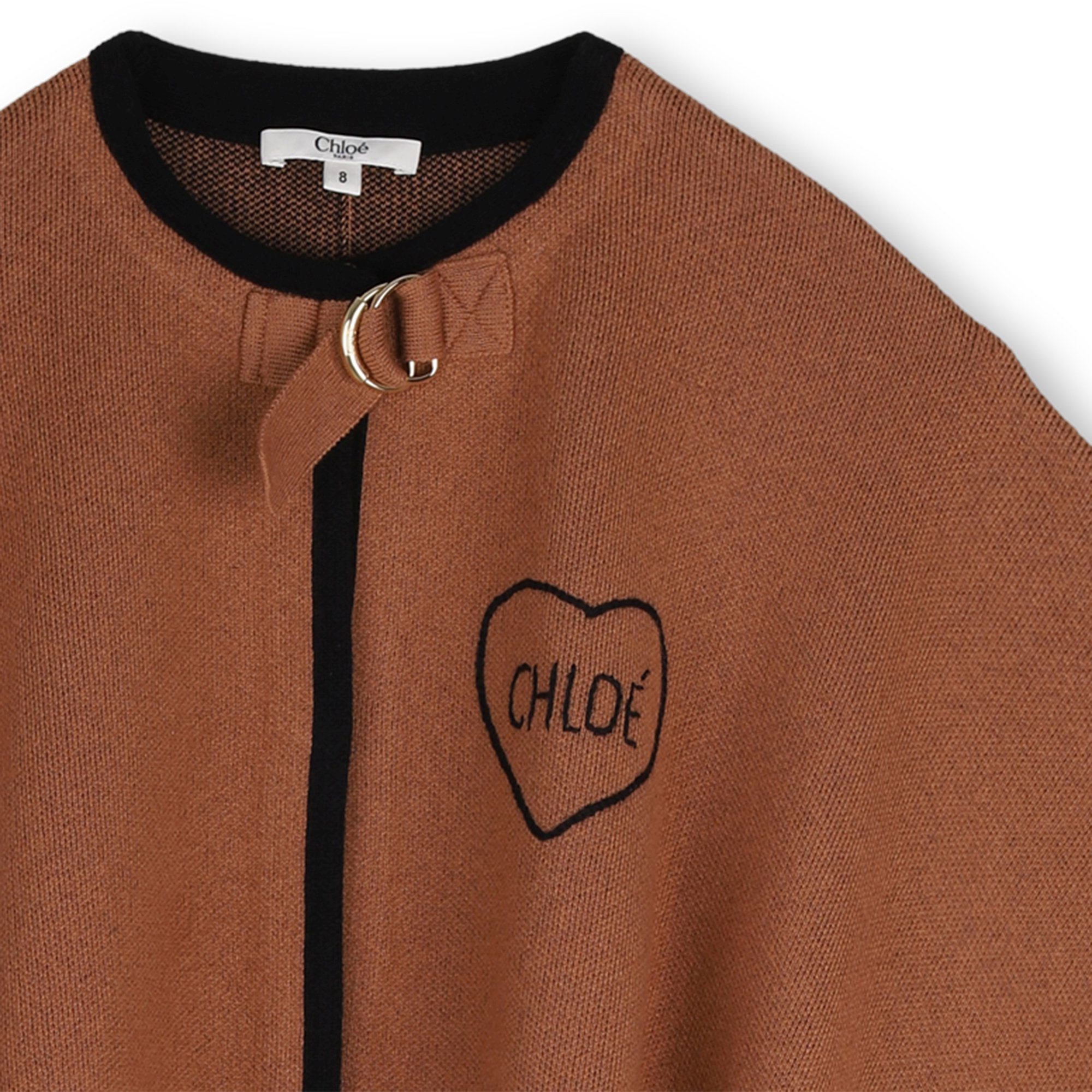 Girls Caramel Embroidered Logo Cape
