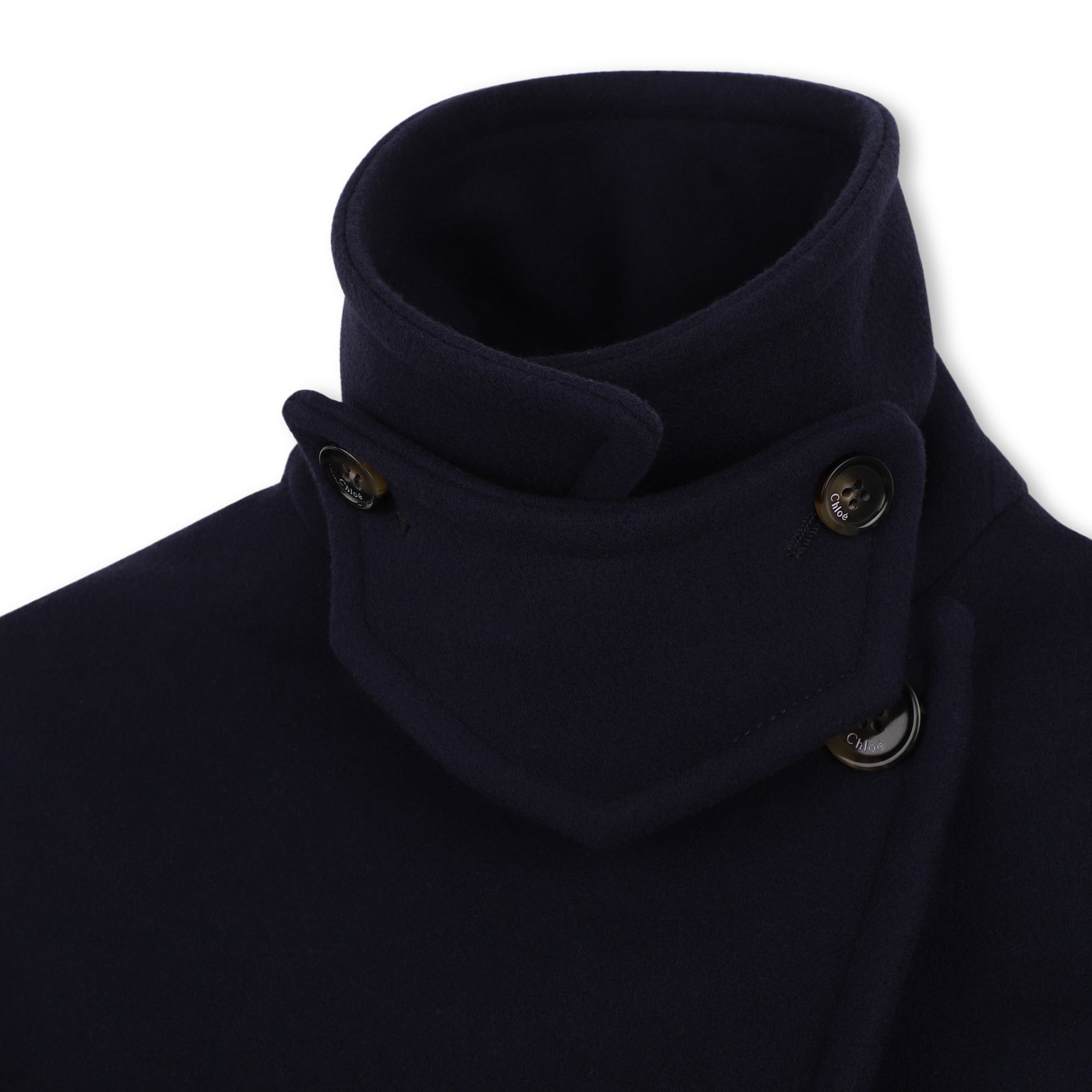 Girls Dark Blue Wool Coat