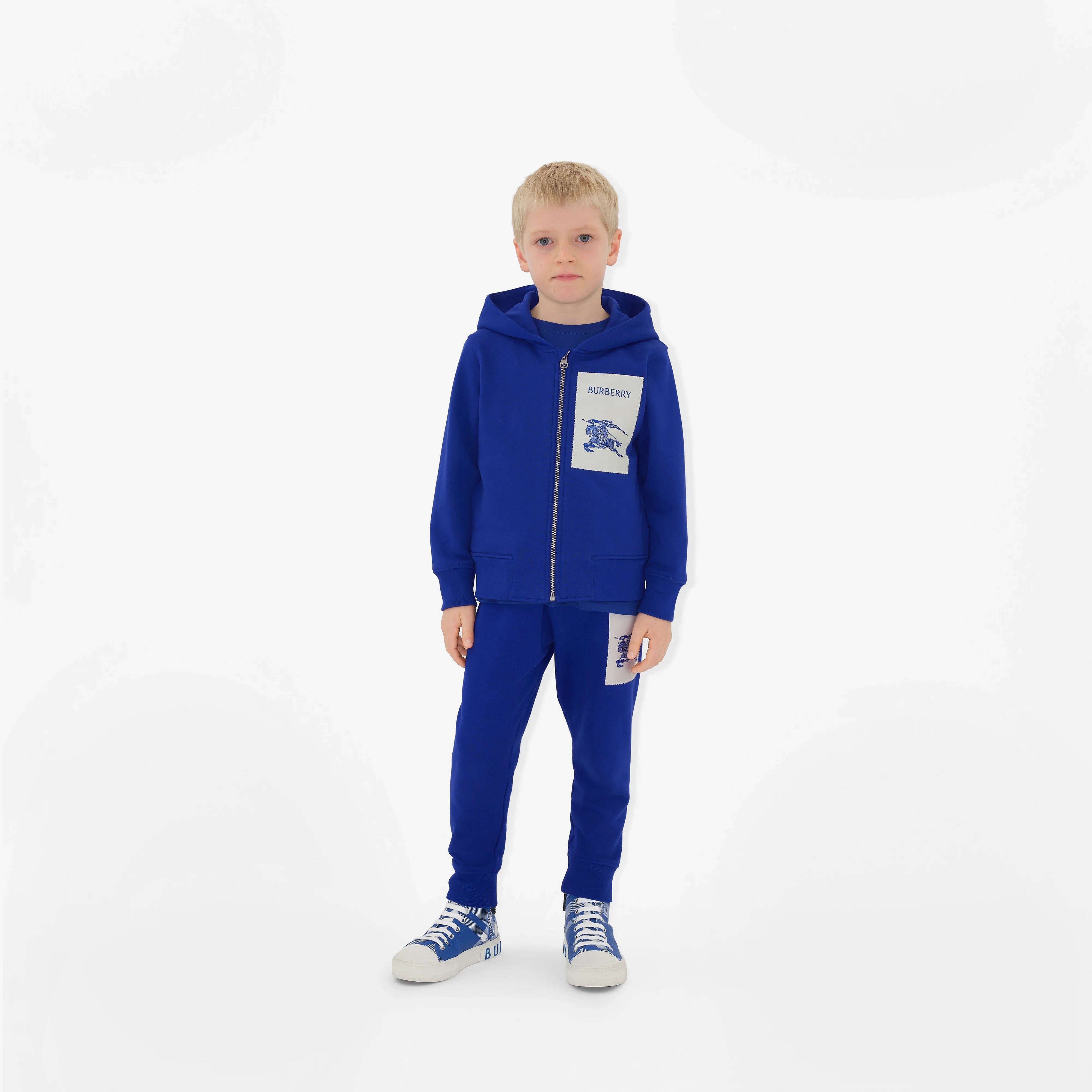 Boys EKD Label Sutton Zip Up Top in Blue