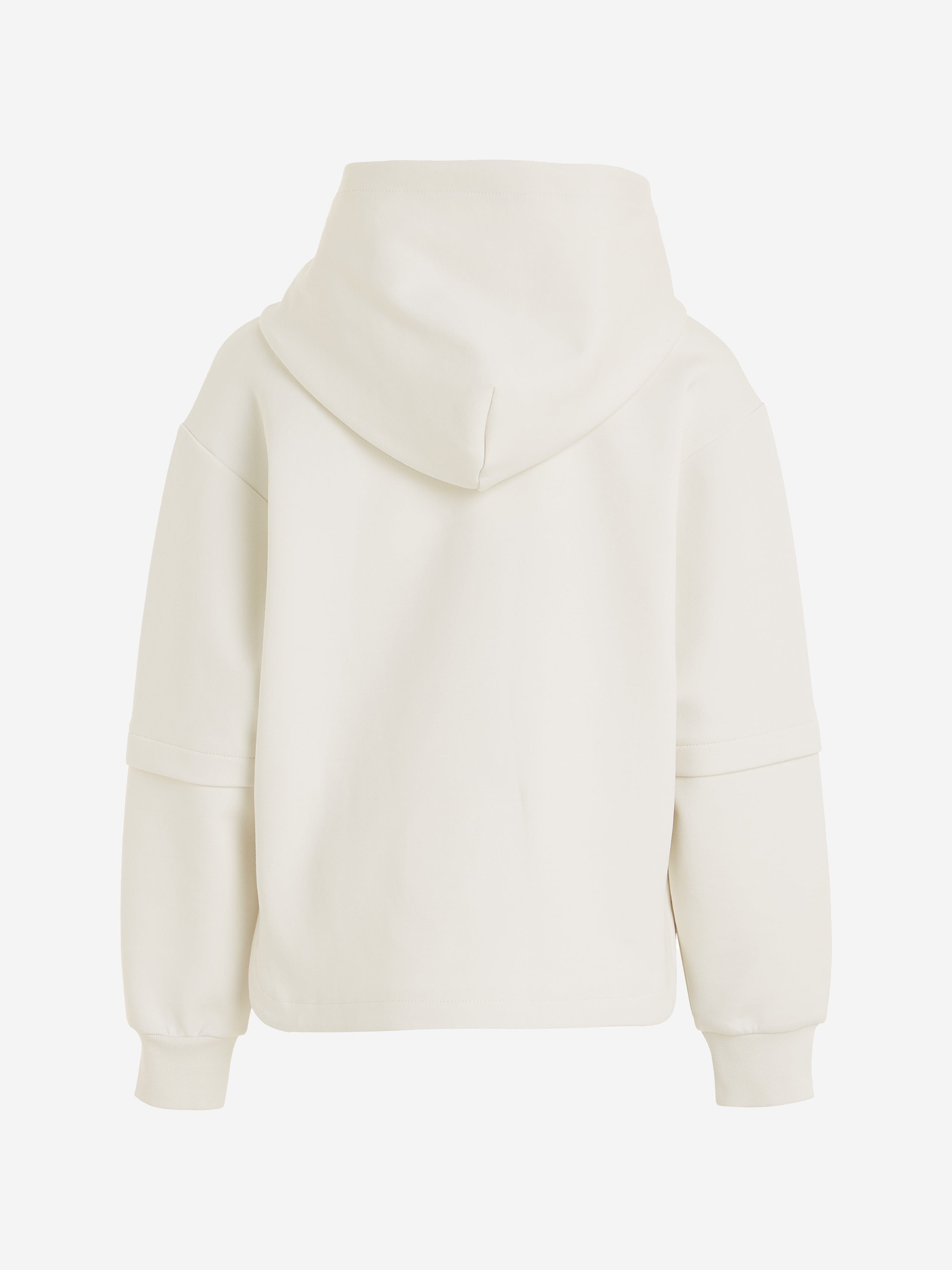 Calvin Klein Boys Spacer Colourblock Layer Hoodie in Ivory