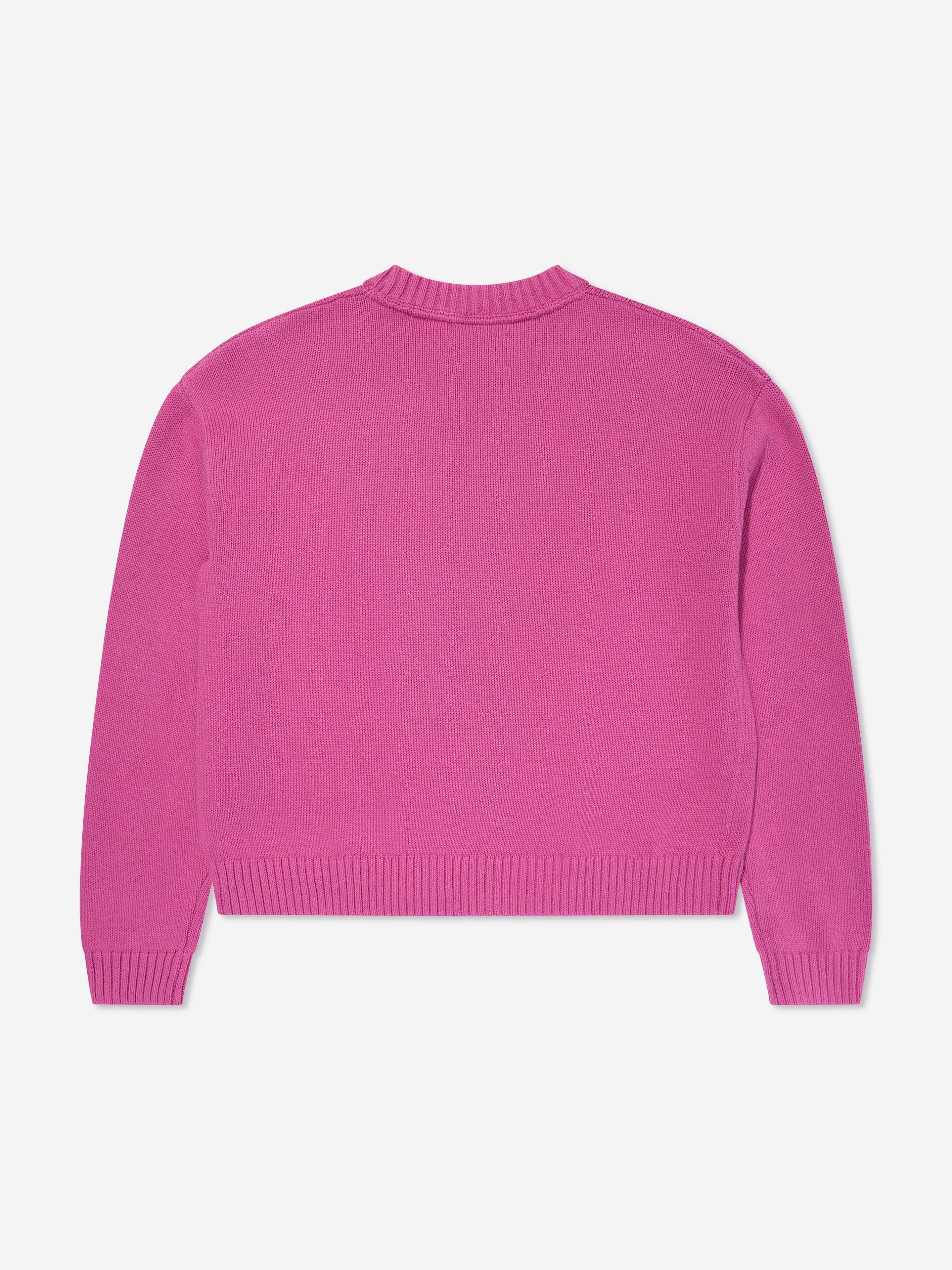 Calvin Klein Girls Fluffy Monogram Sweater in Violet