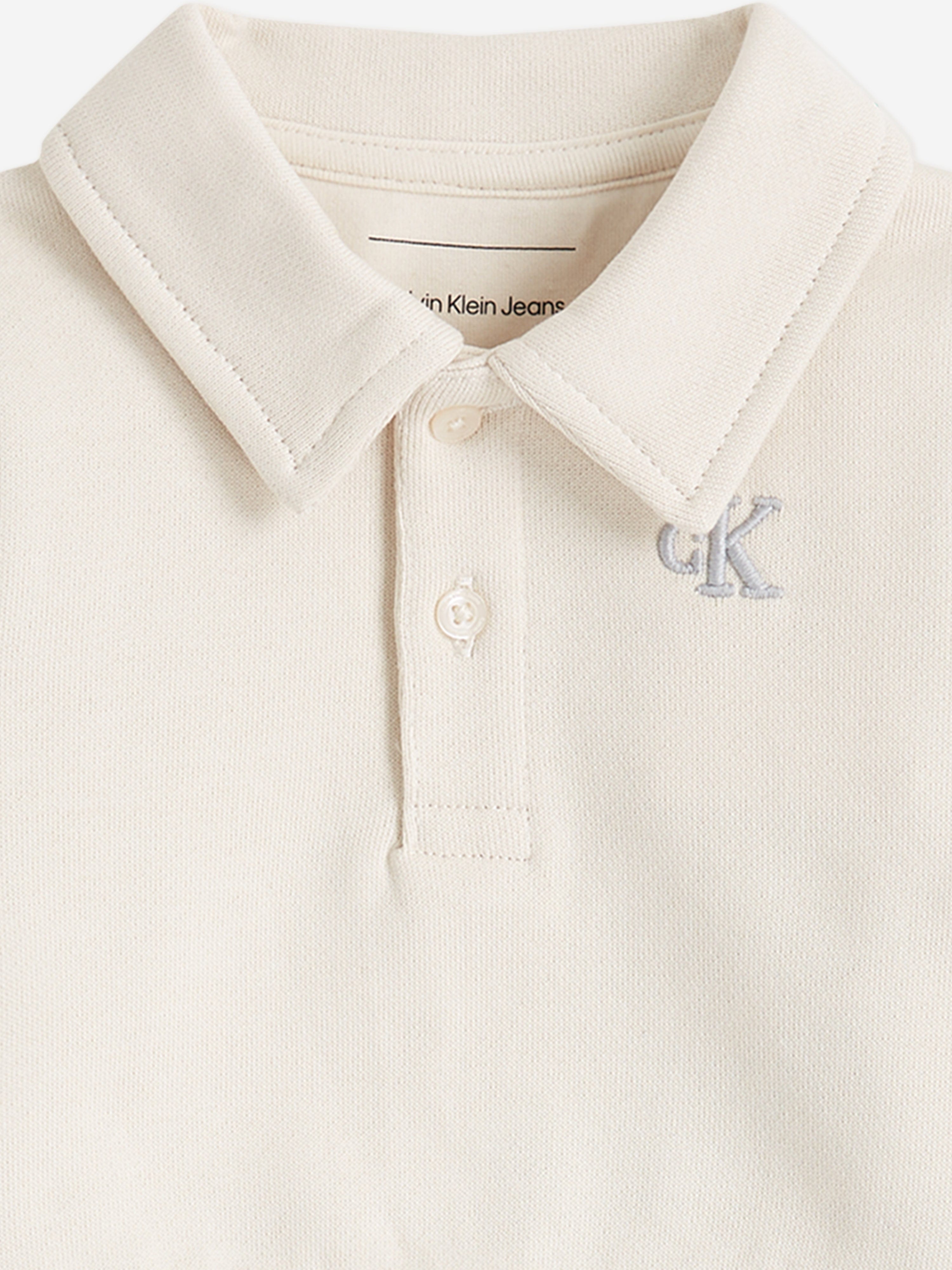 Baby Long Sleeve Polo Shirt in Beige