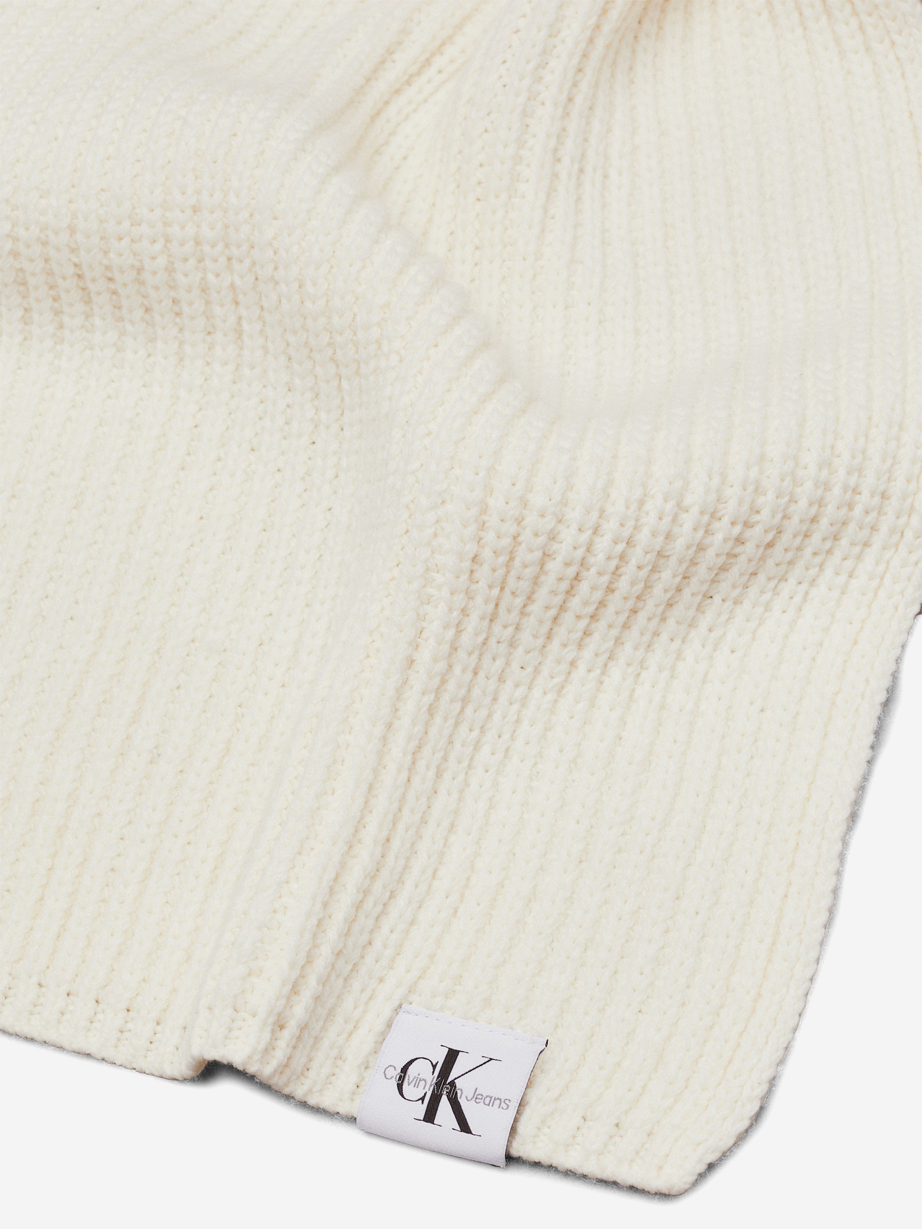 Girls Monogram Rib Scarf and Beanie Set in Ivory