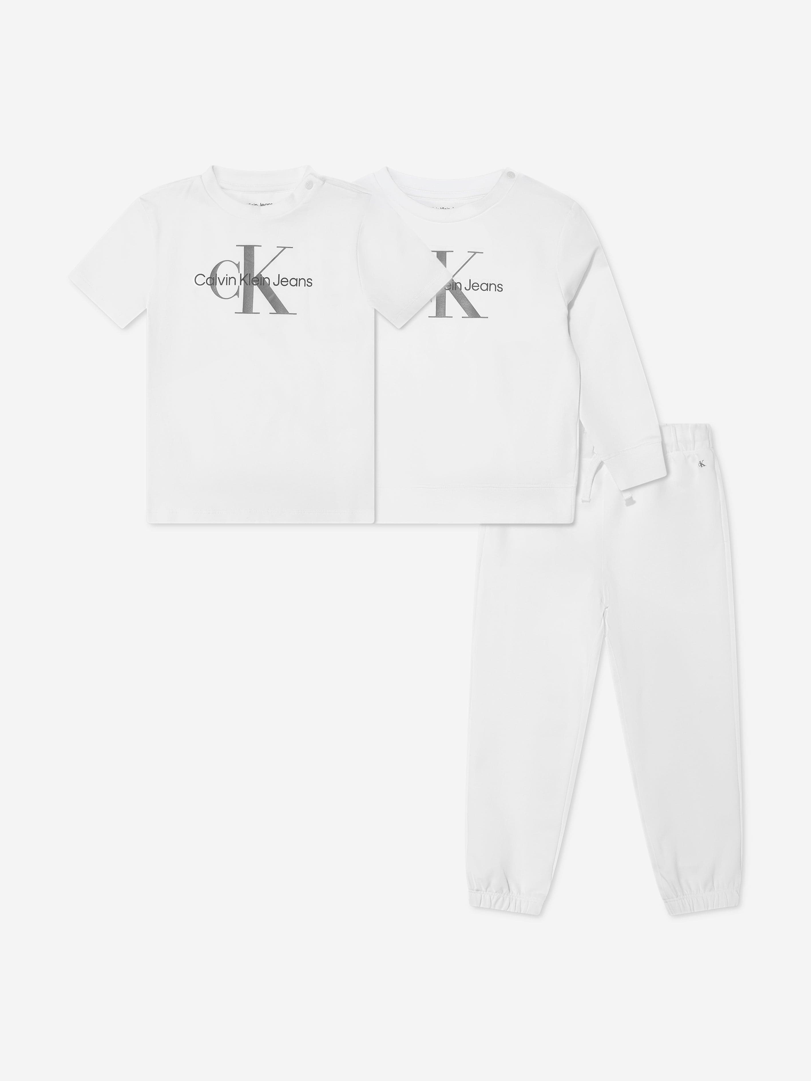 Calvin Klein Baby Monogram Starter Gift Set in White