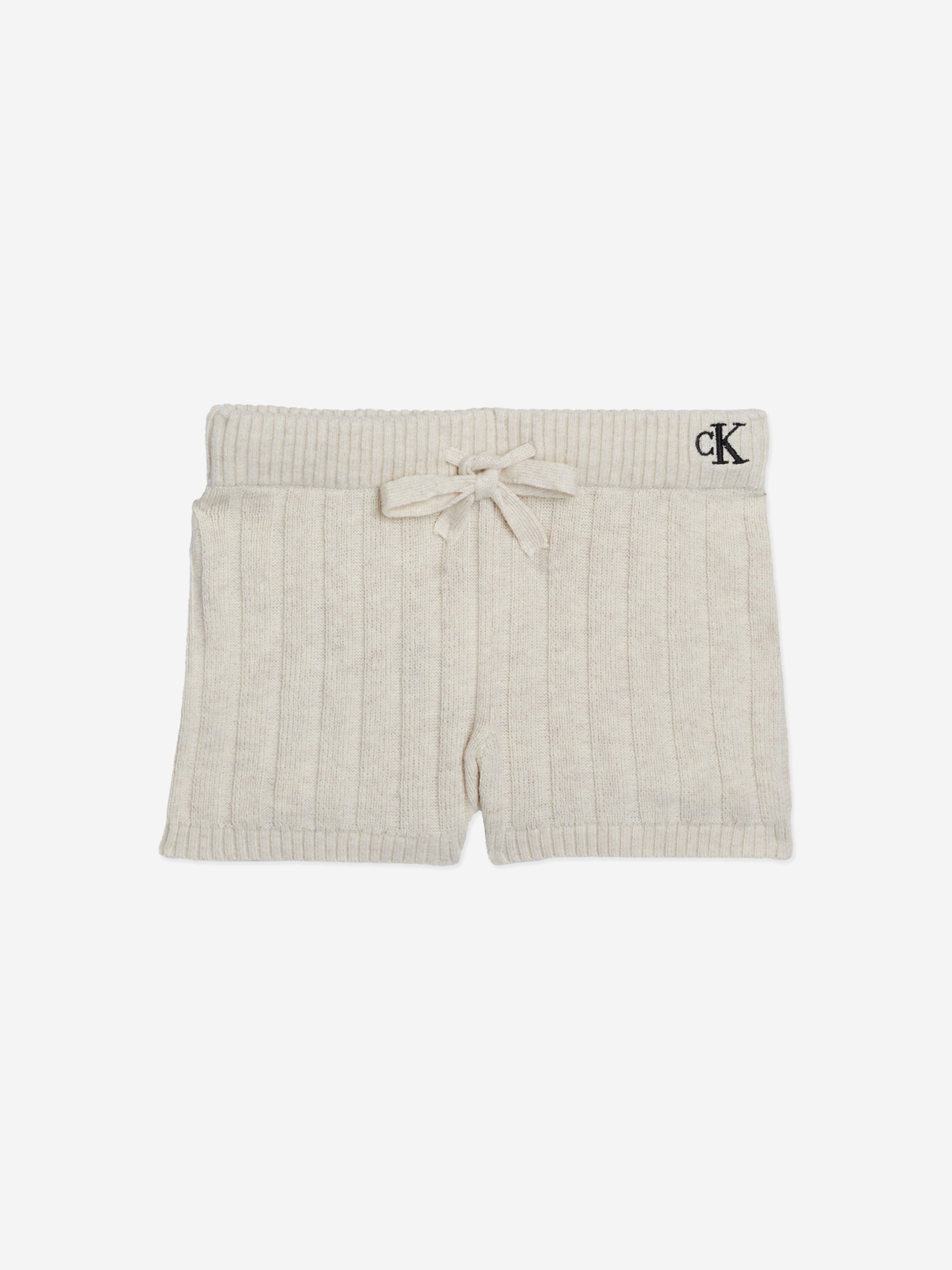 Calvin Klein Baby Linen Blend Knit Set in Beige