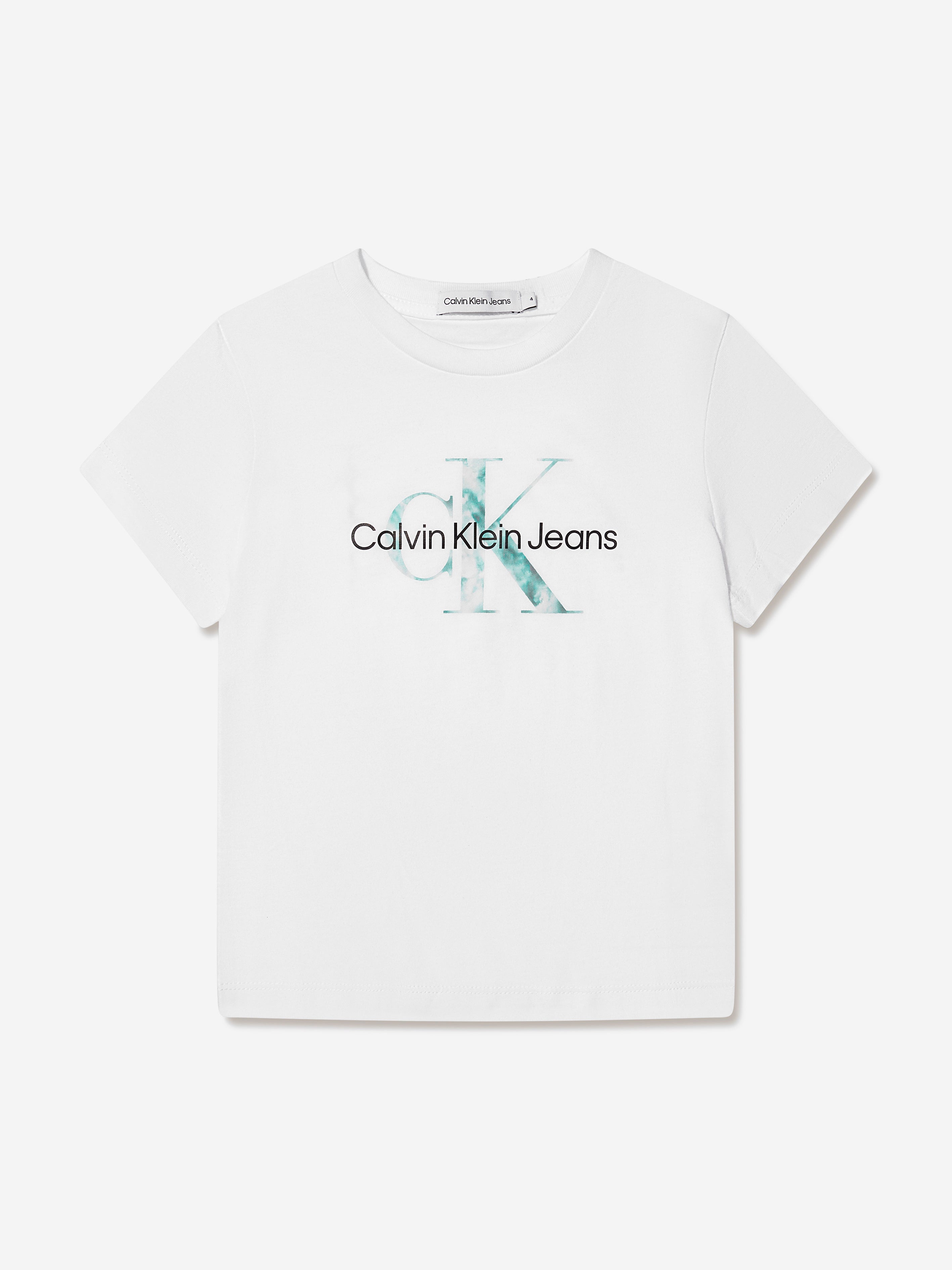 Calvin Klein Kids Monogram Logo T-Shirt in White