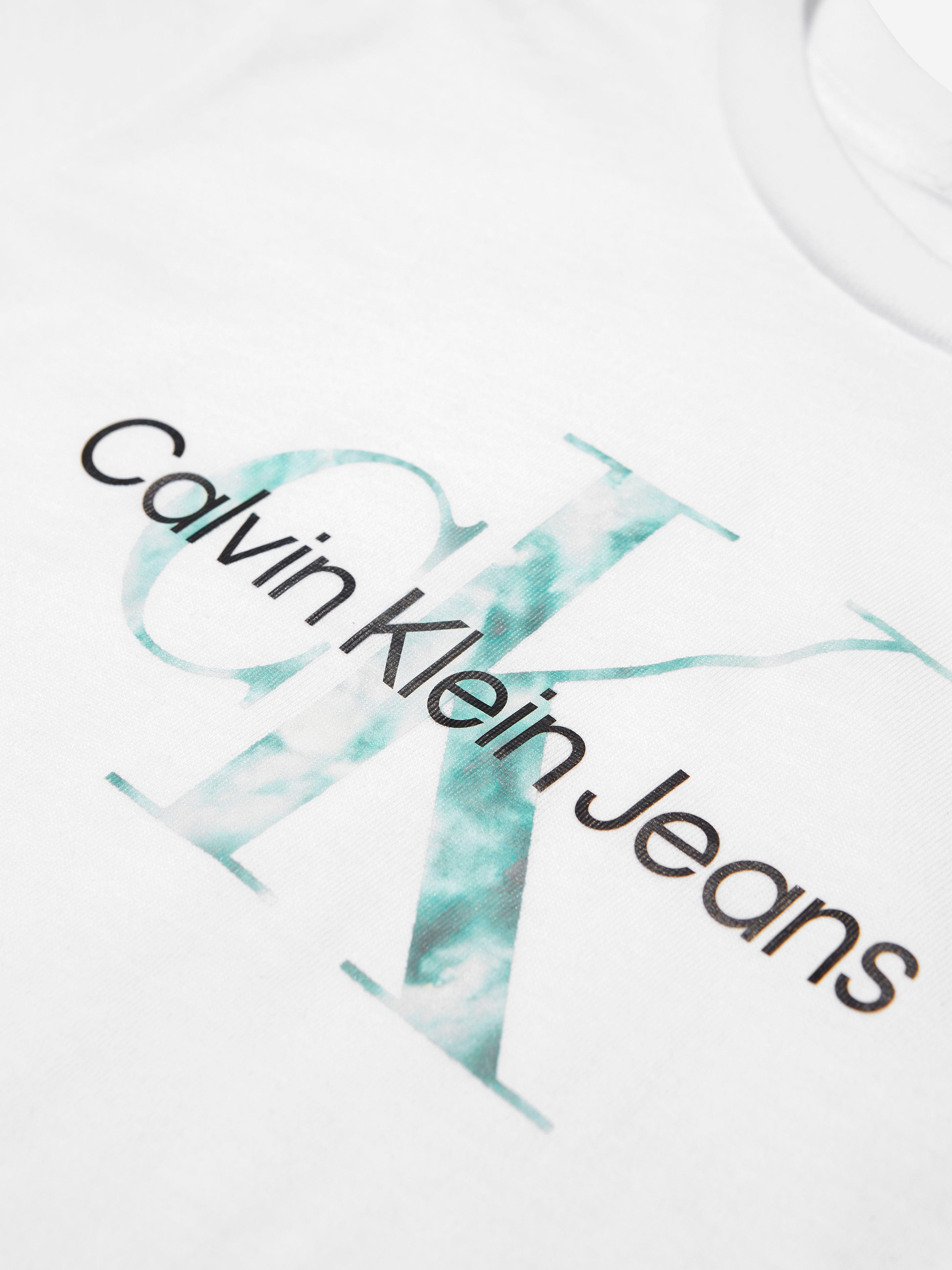 Calvin Klein Kids Monogram Logo T-Shirt in White