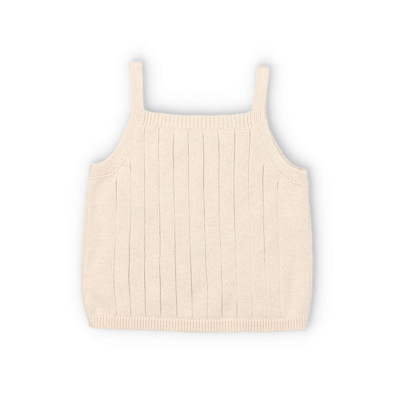 Girls Ivory Cotton Knit Vest