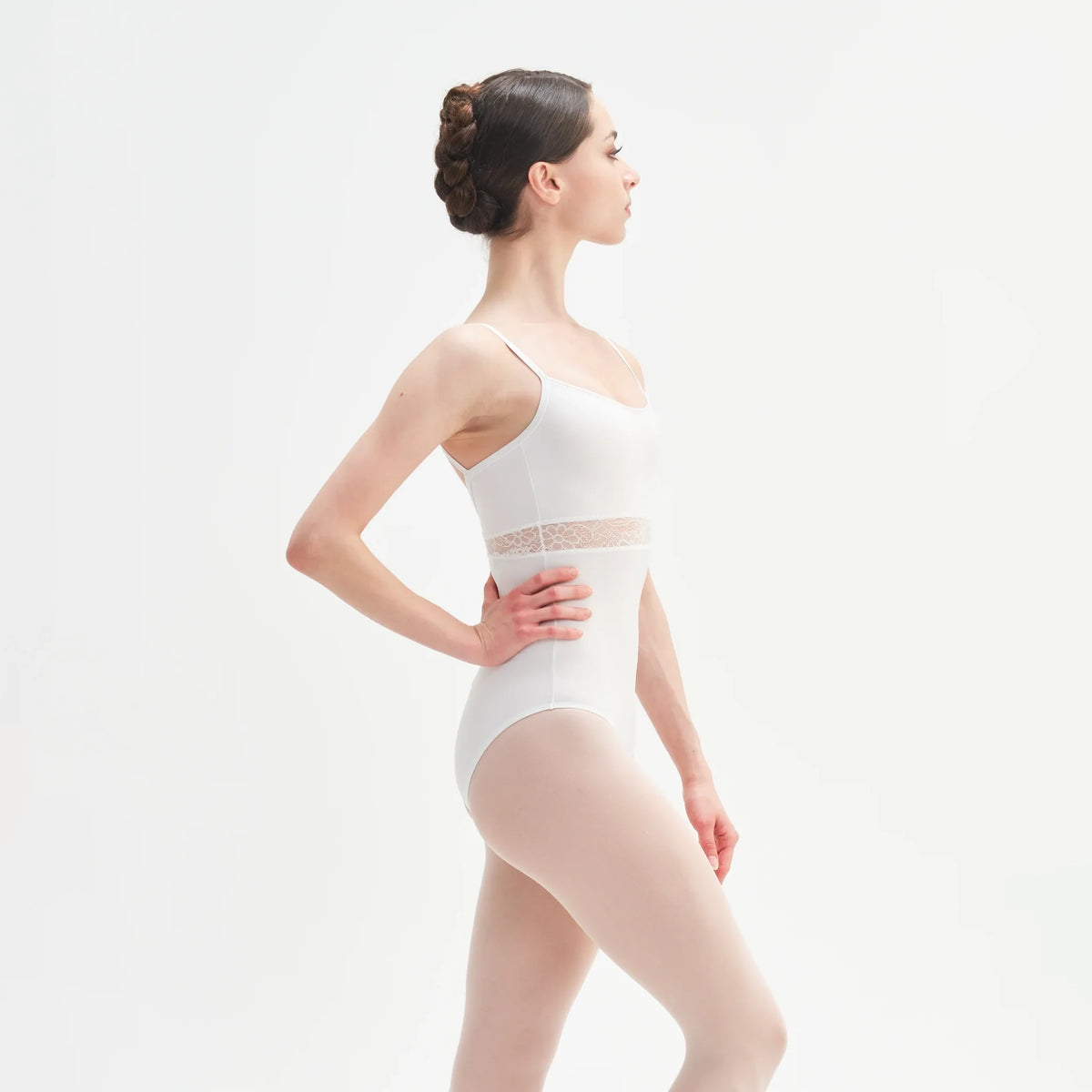 Women White "BRIGID" Ballet Onesies(CD14038-C17/L01+L03+PD01+L01 SILK)