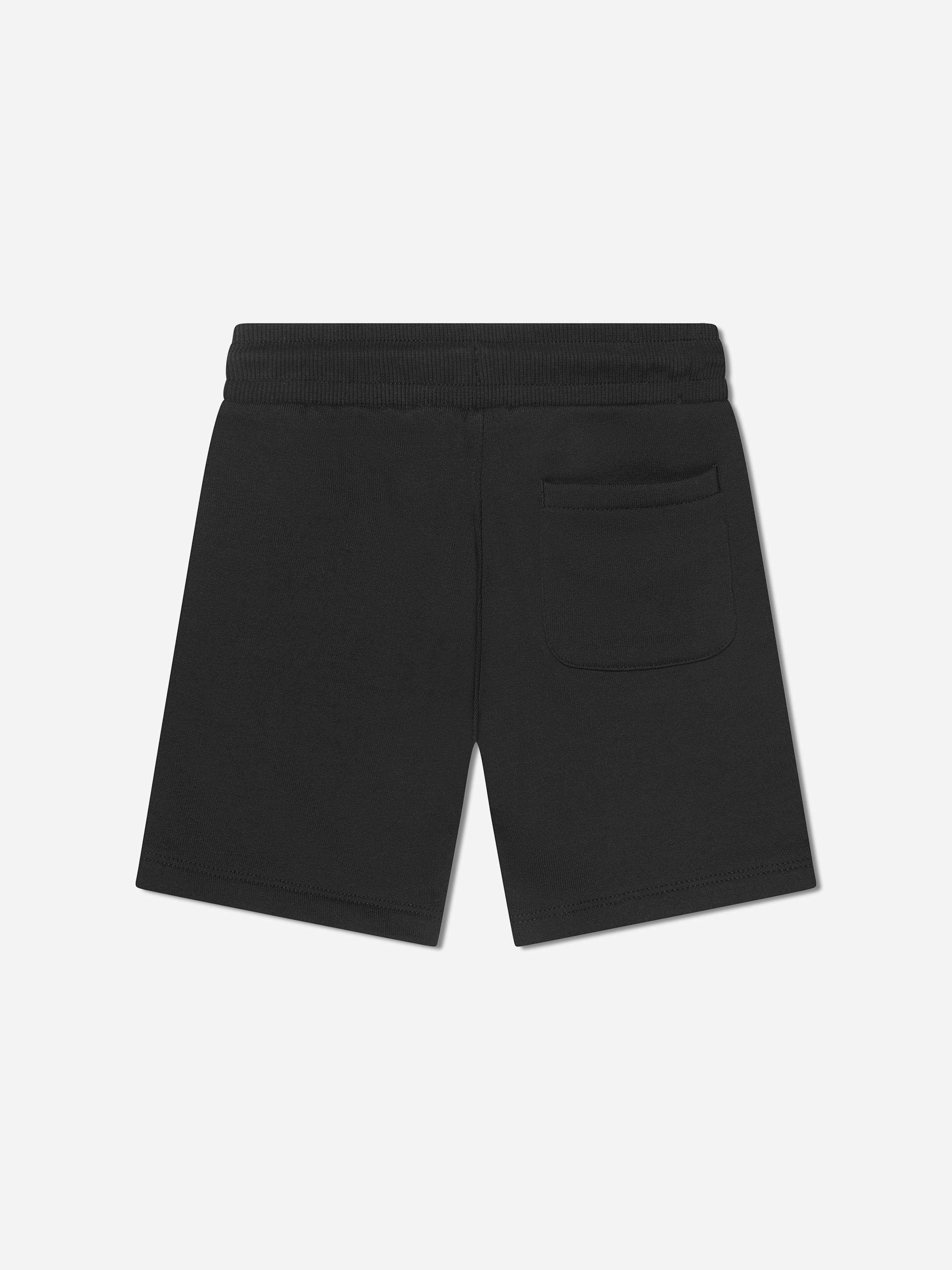 Calvin Klein Boys Stack Logo Jogger Shorts in Black