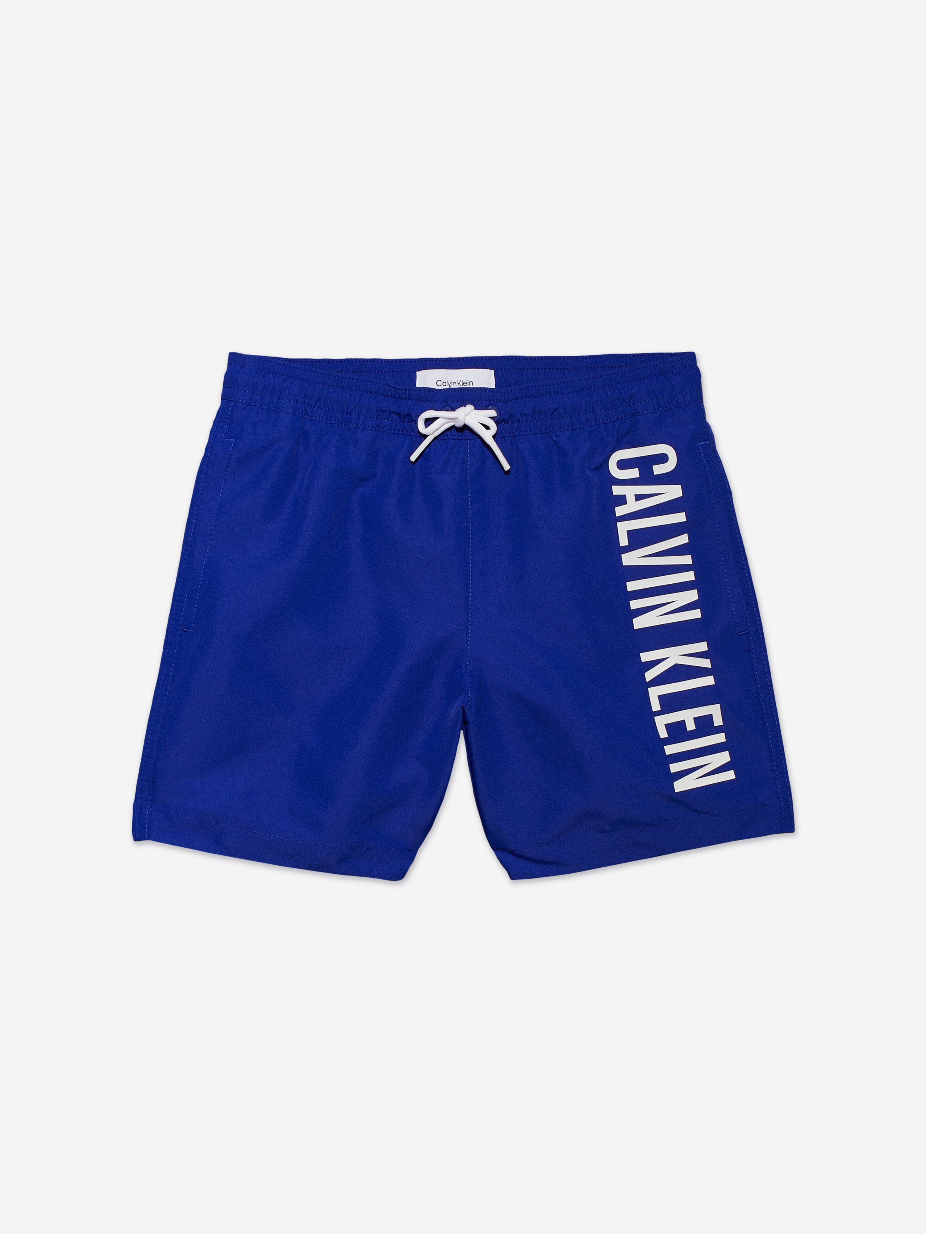 Boys Medium Drawstring Swim Shorts in Blue