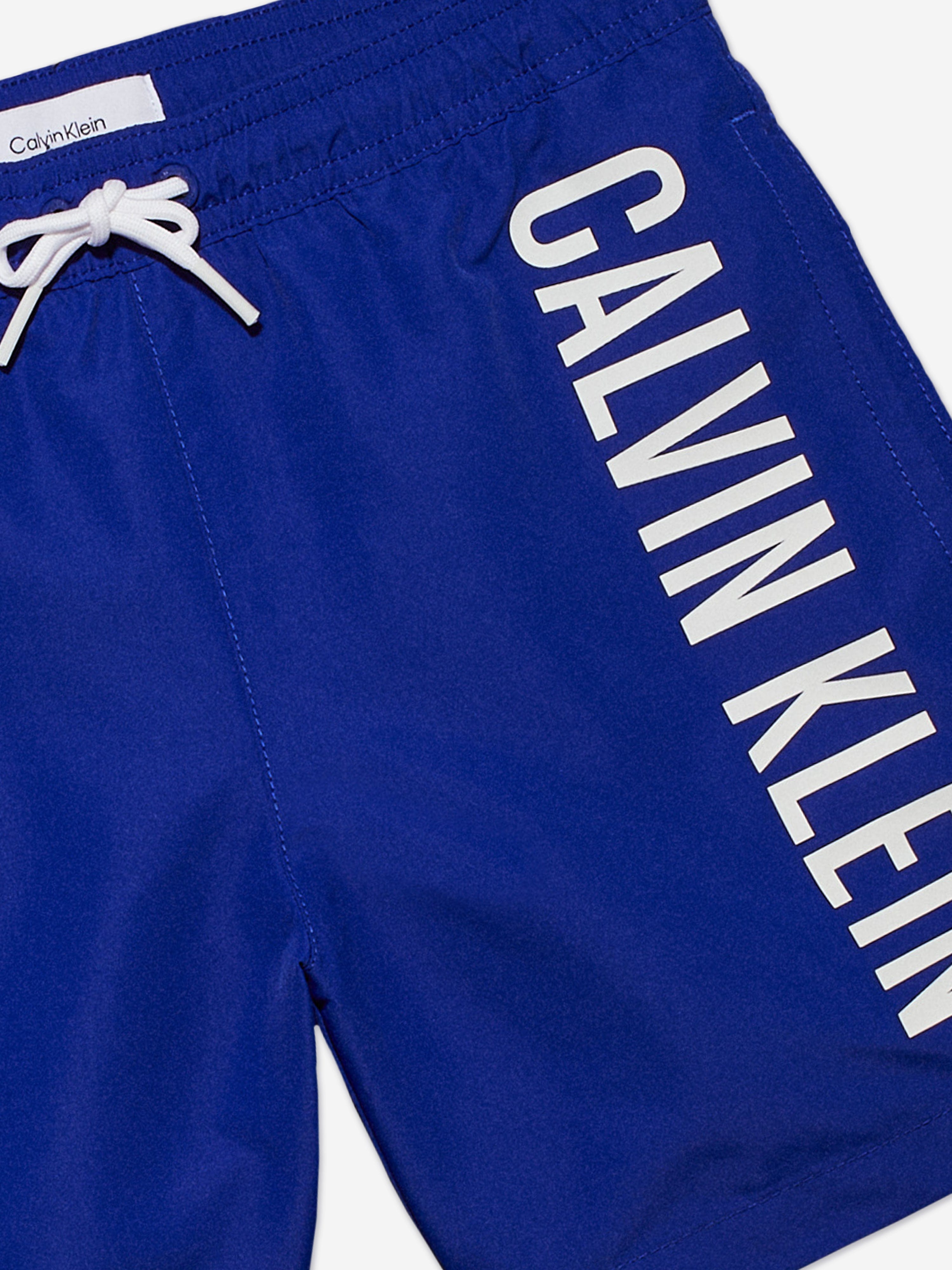 Boys Medium Drawstring Swim Shorts in Blue