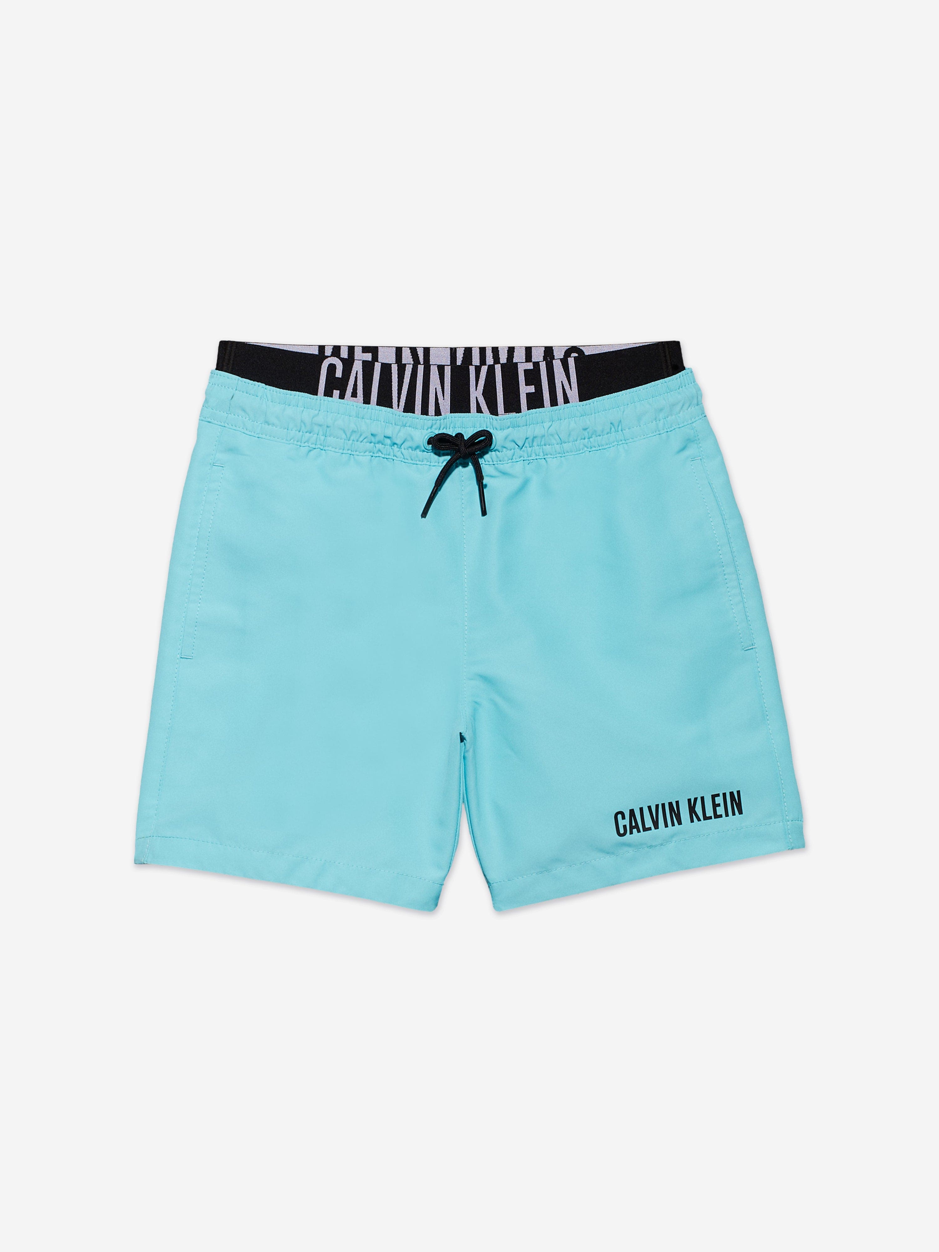 Boys Medium Double Waistband Swim Shorts in Blue