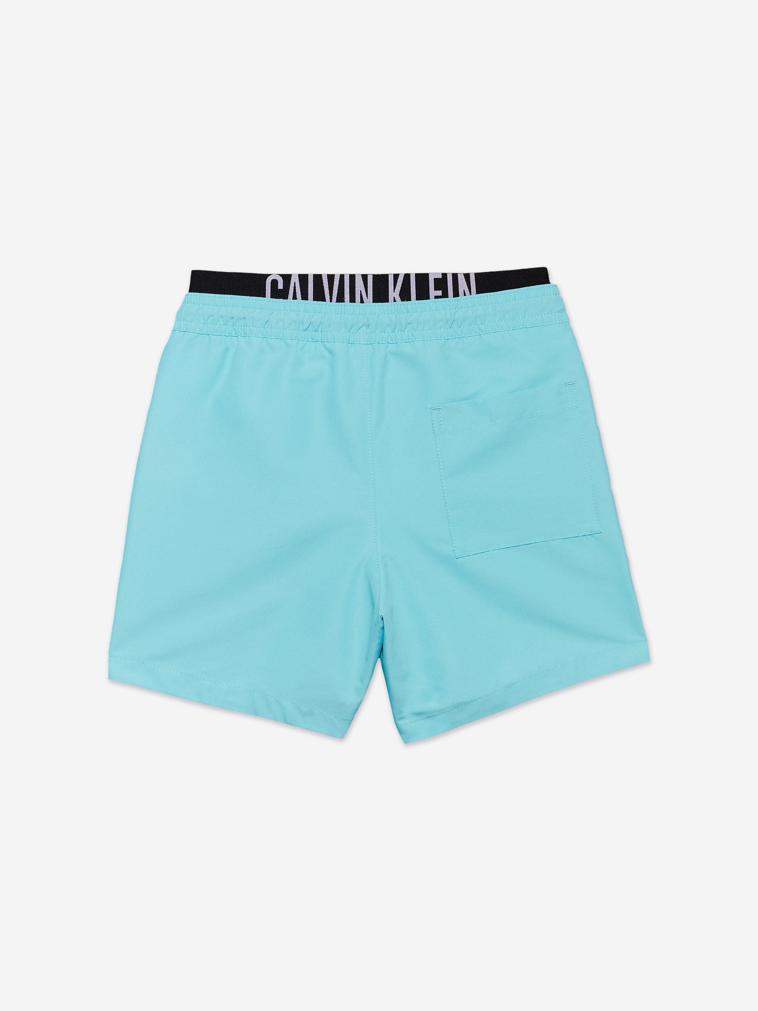 Boys Medium Double Waistband Swim Shorts in Blue