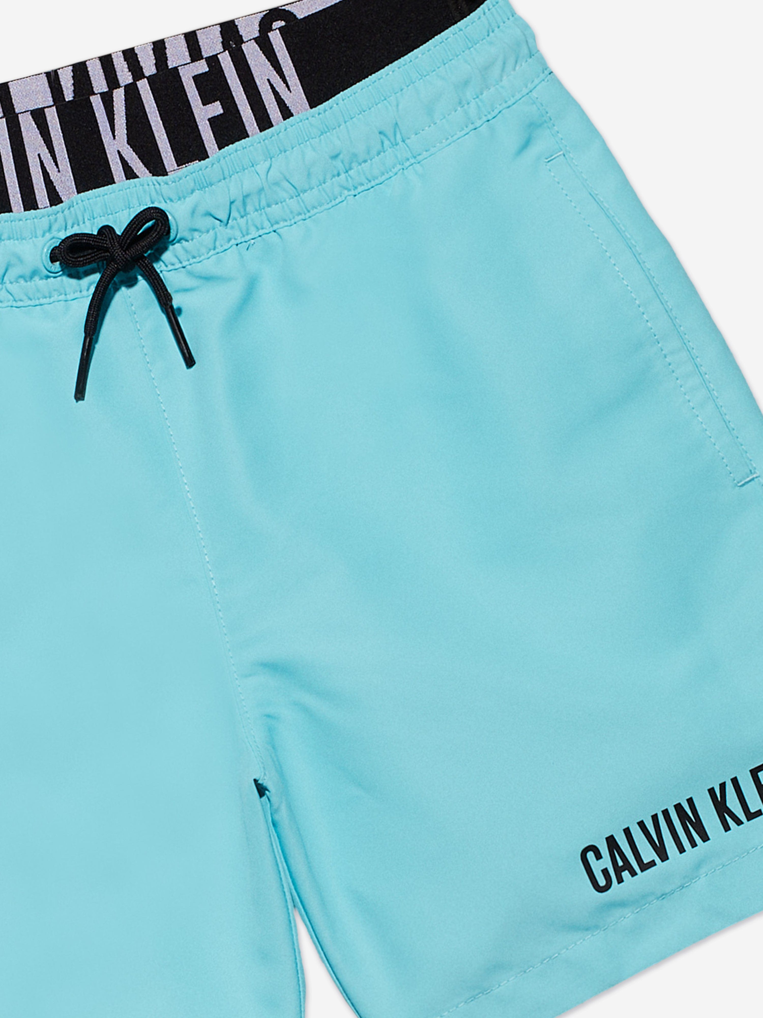 Boys Medium Double Waistband Swim Shorts in Blue