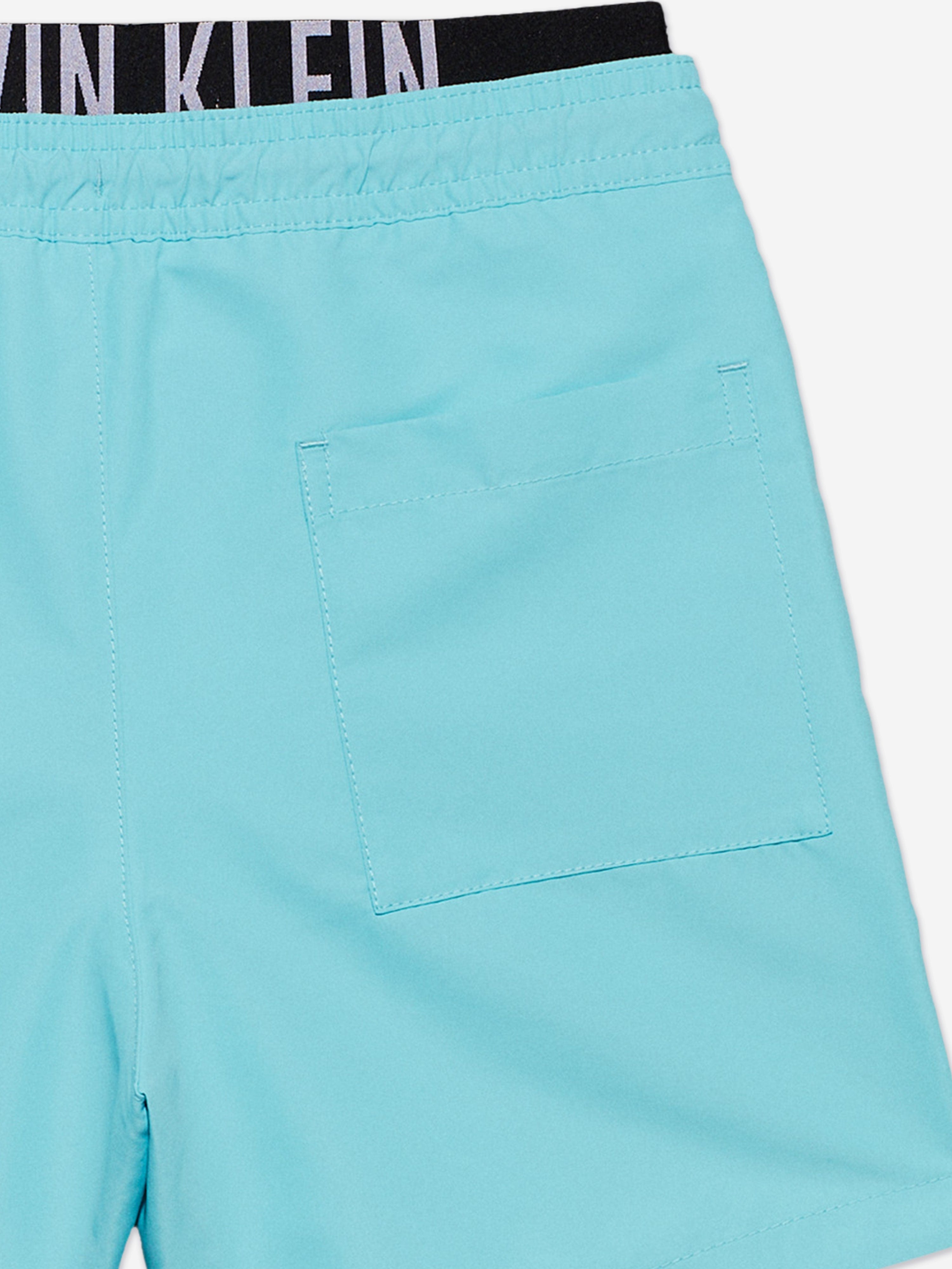Boys Medium Double Waistband Swim Shorts in Blue