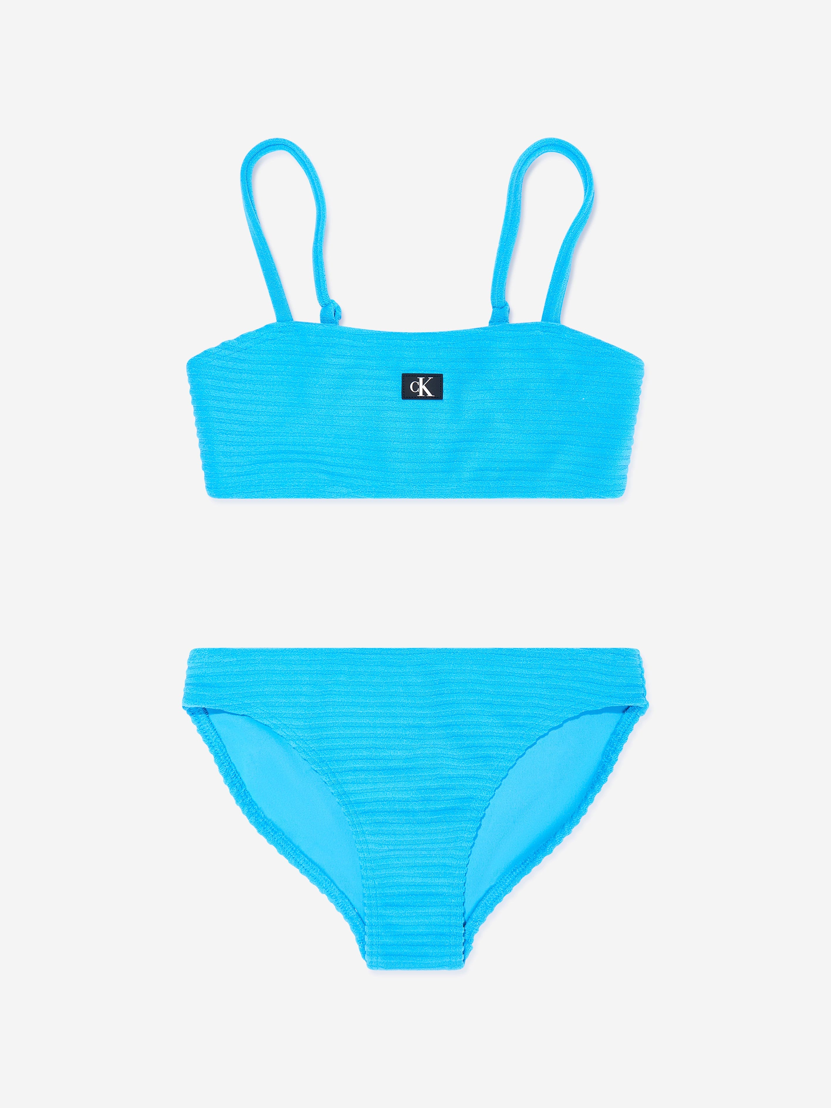 Calvin Klein Girls Bralette Bikini Set in Blue