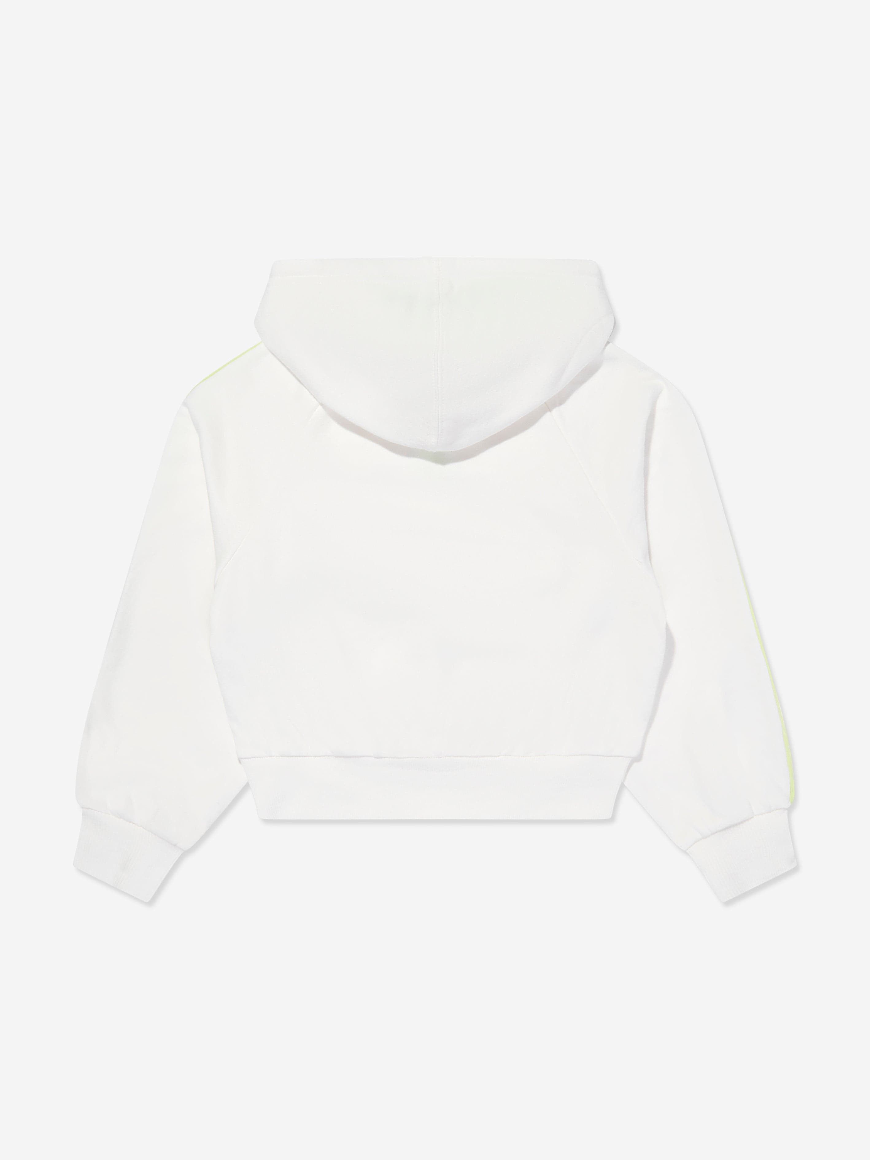 Converse Girls Half Zip Boxy Utility Hoodie in Ivory