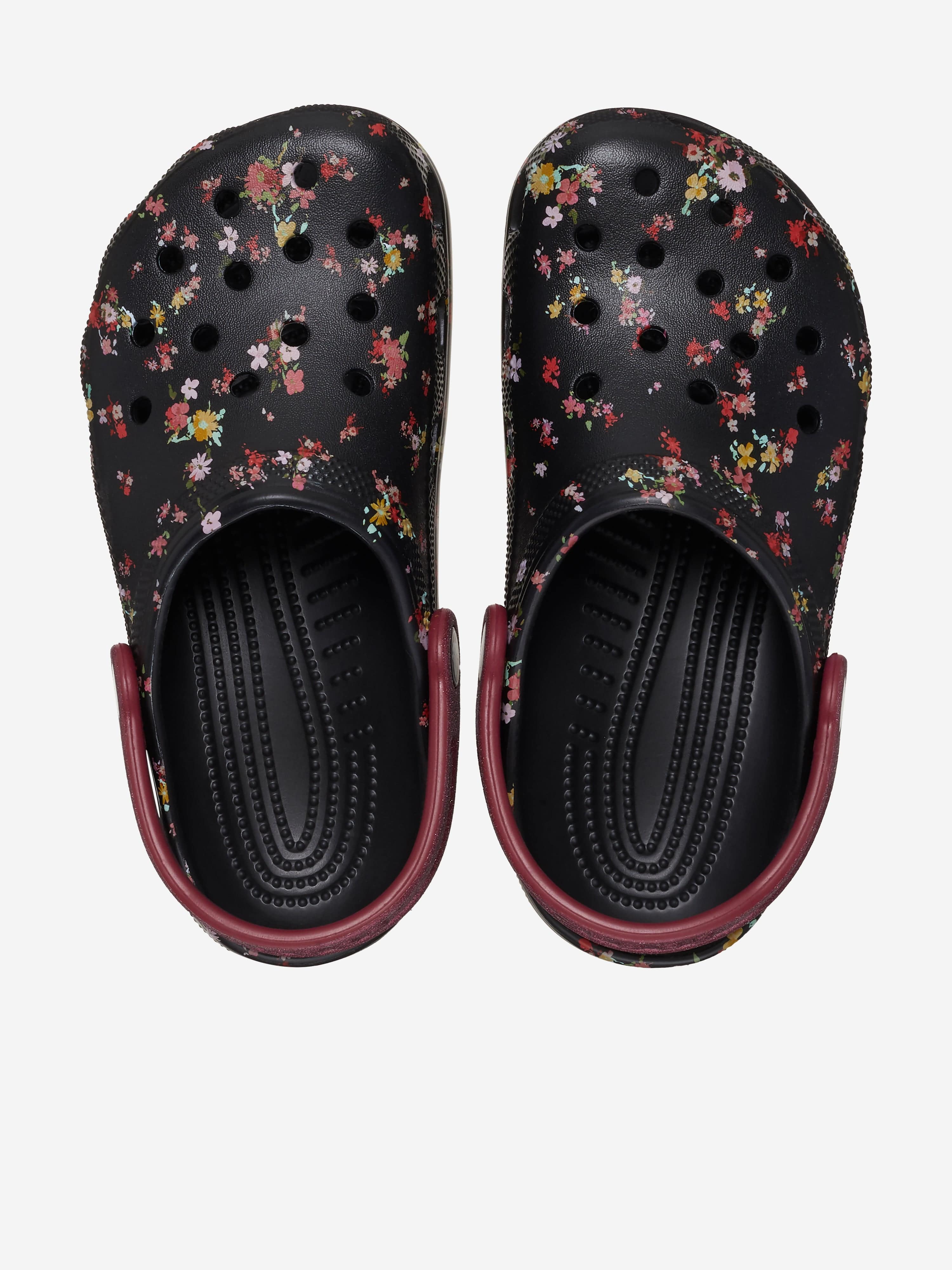 Girls Classic Ditsy Floral Clog in Black