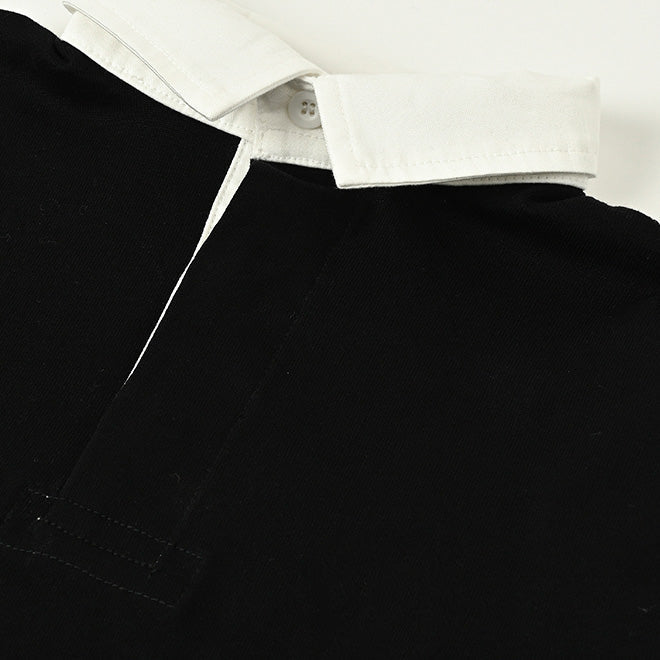 Boys & Girls Black Cotton Polo Shirt