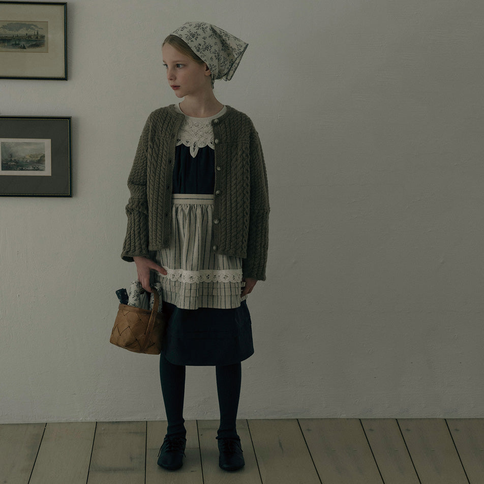 Girls Light Brown Knit Wool Cardigan