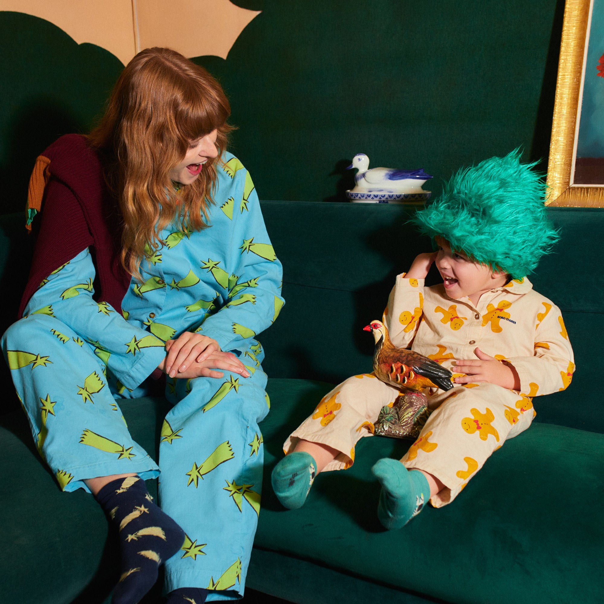 Boys & Girls White Gingerbread Printed Cotton Nightwear Set