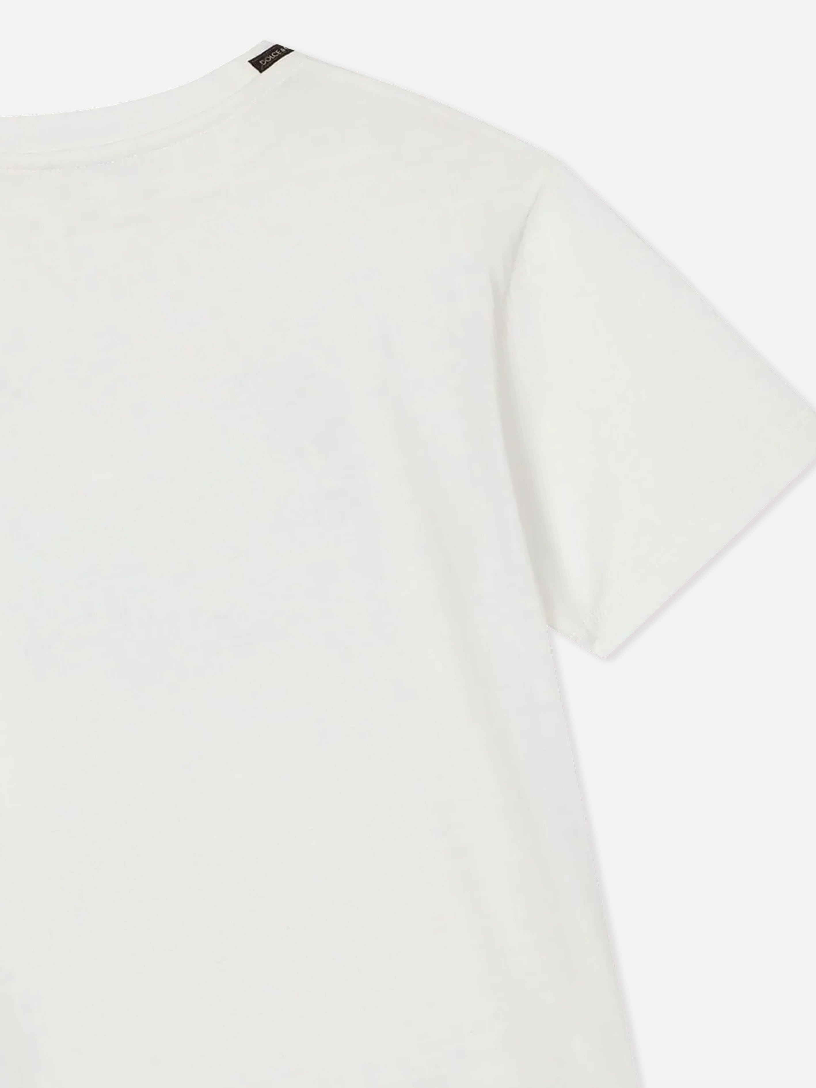 Dolce & Gabbana Boys Logo Stamp T-Shirt in White