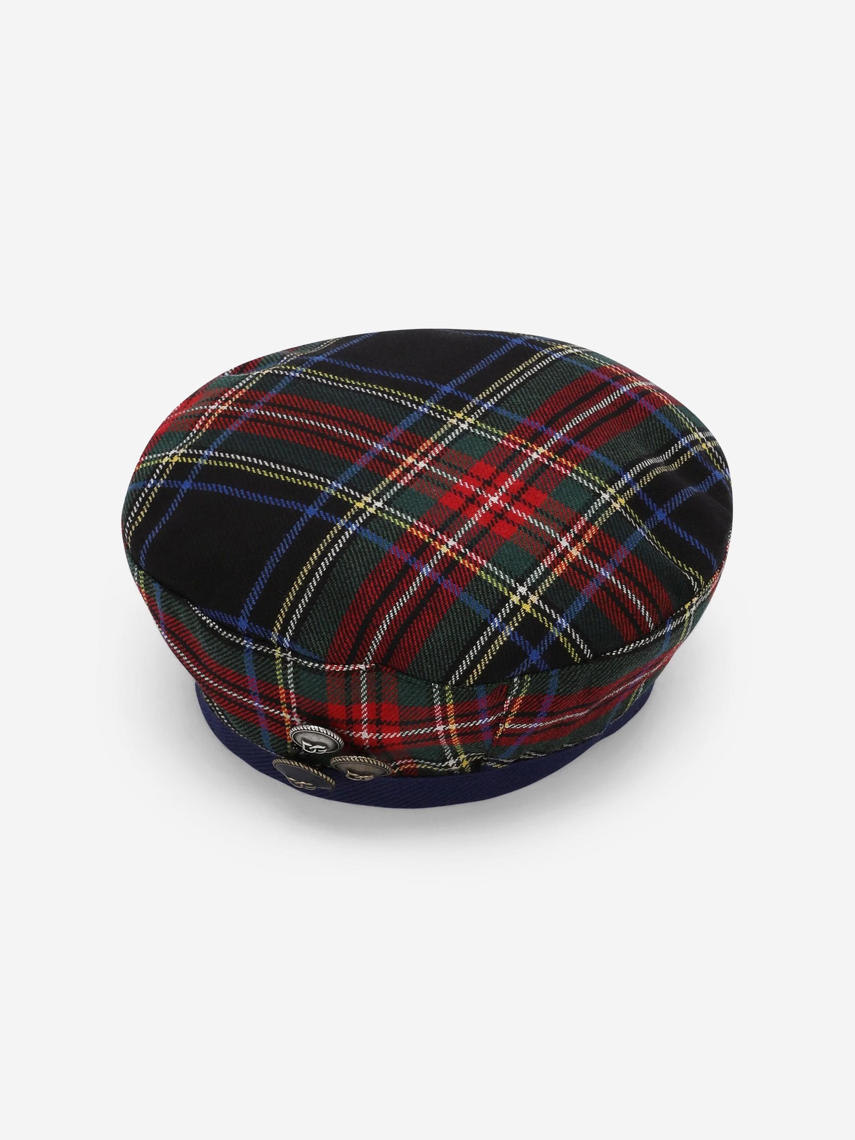 Dolce & Gabbana Girls Tartan Beret in Multicolour