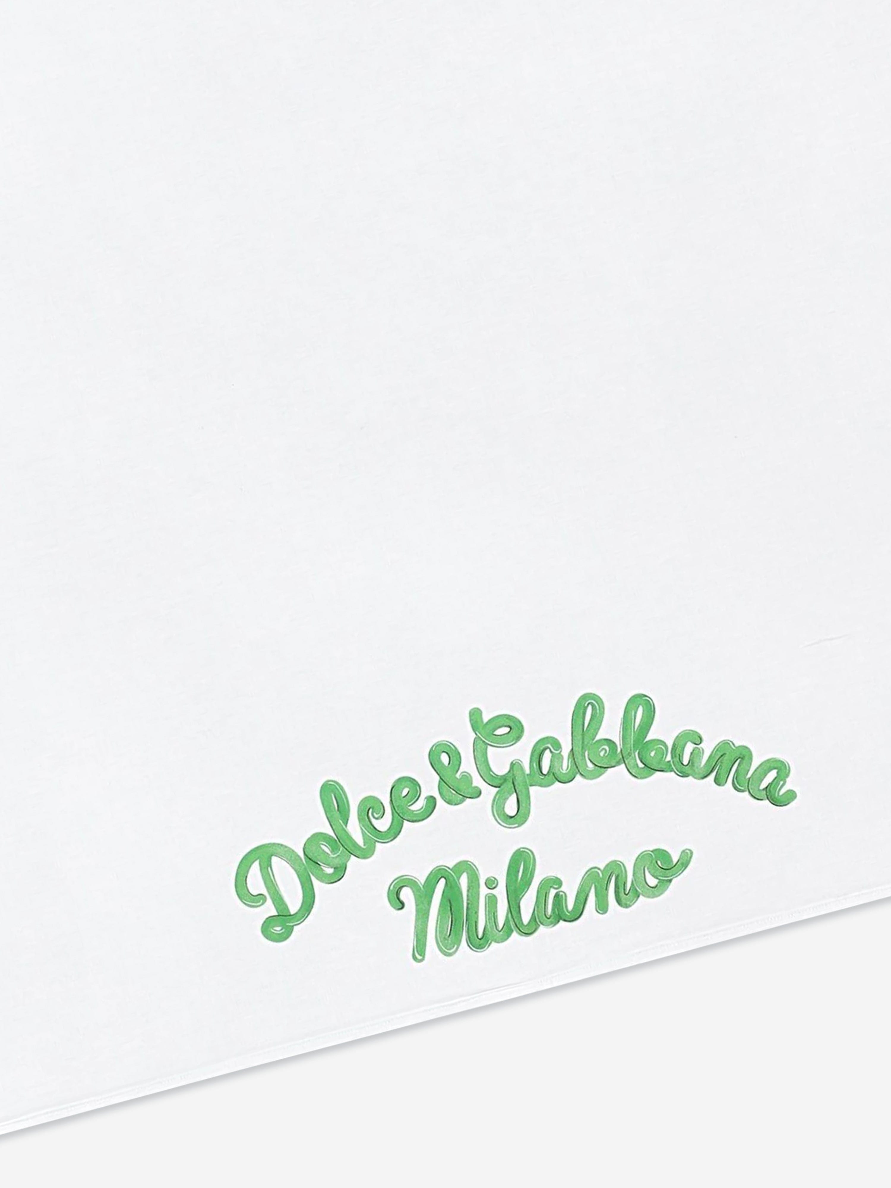 Dolce & Gabbana Baby Maiolica Print Blanket in Green