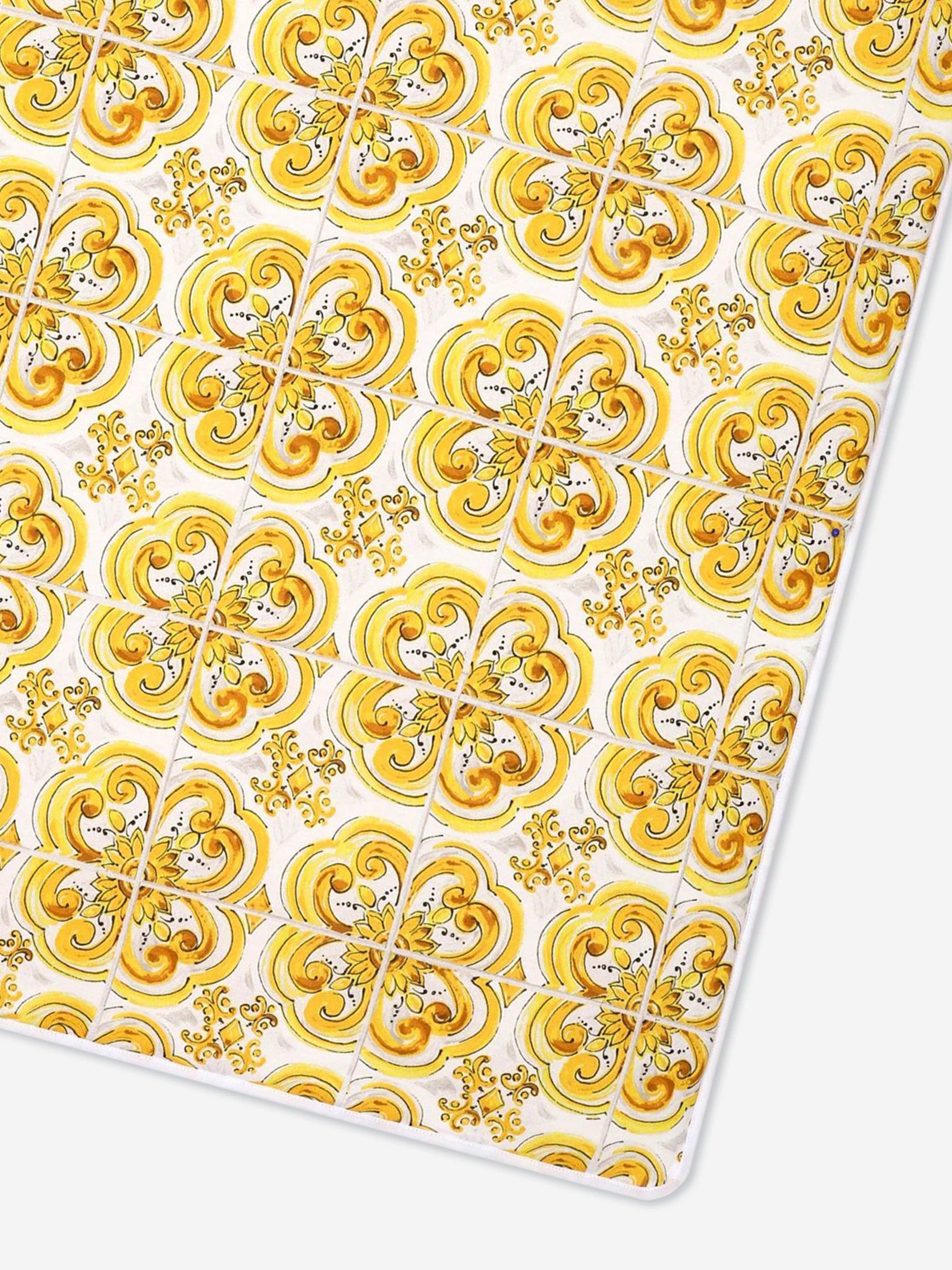 Dolce & Gabbana Baby Maiolica Print Blanket in Yellow