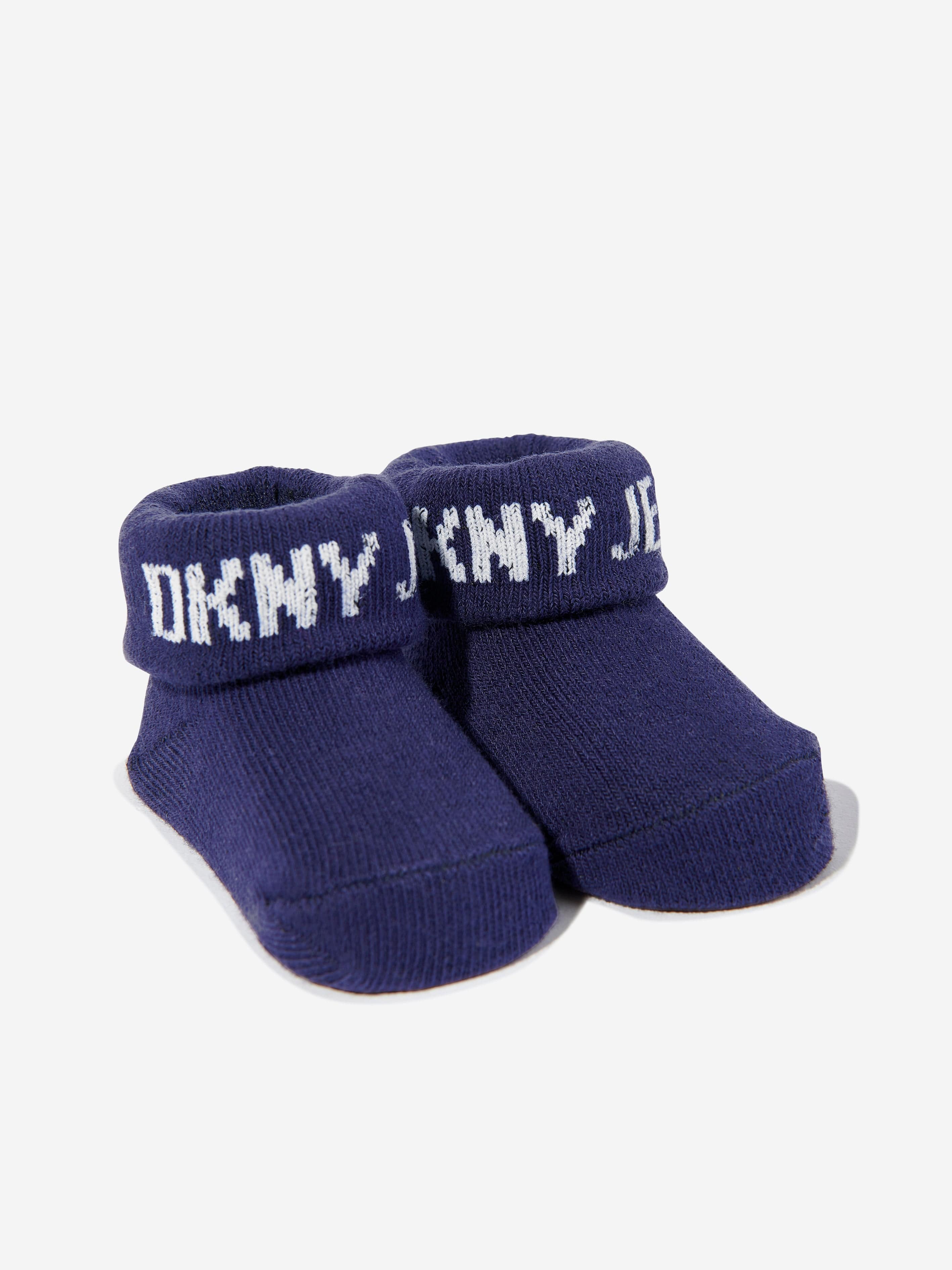 DKNY Baby Boys 5 Pack Bib Set in Navy