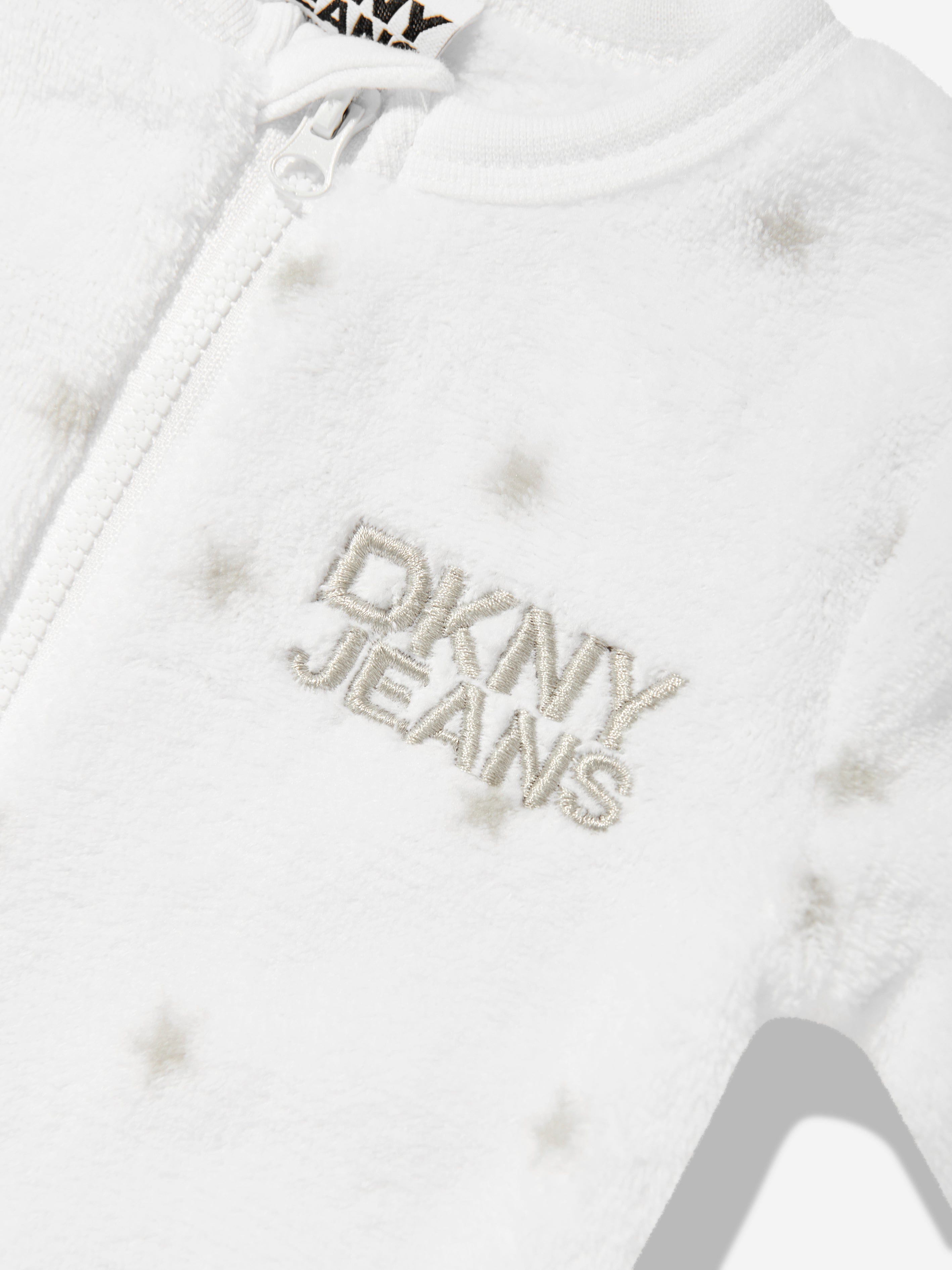 DKNY Baby Logo Star Babygrow in White